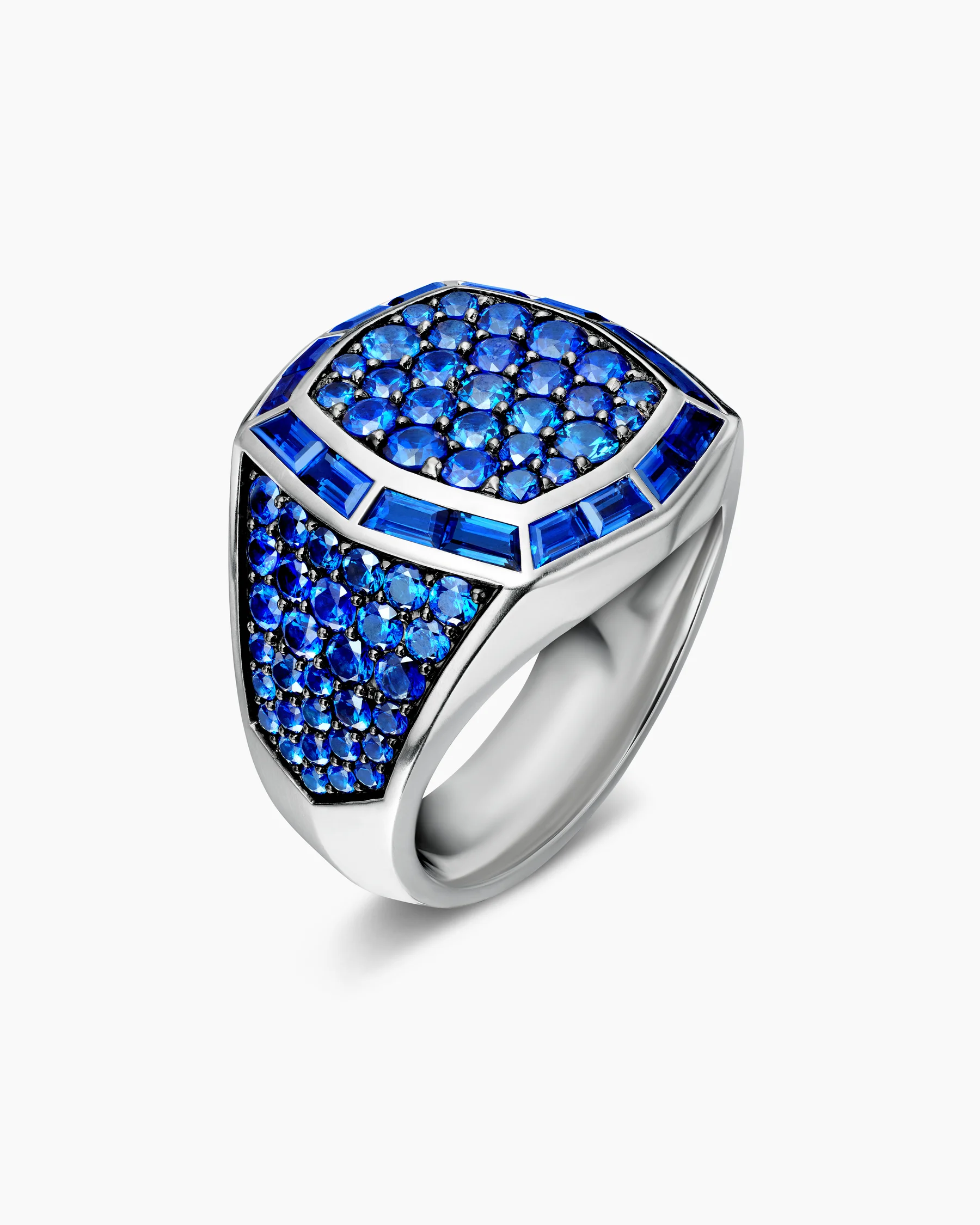 Streamline® Signet Ring in 18K White Gold with Black Diamonds, 25mm 10 Streamline® Signet Ring in 18K White Gold with Black Diamonds, 25mm