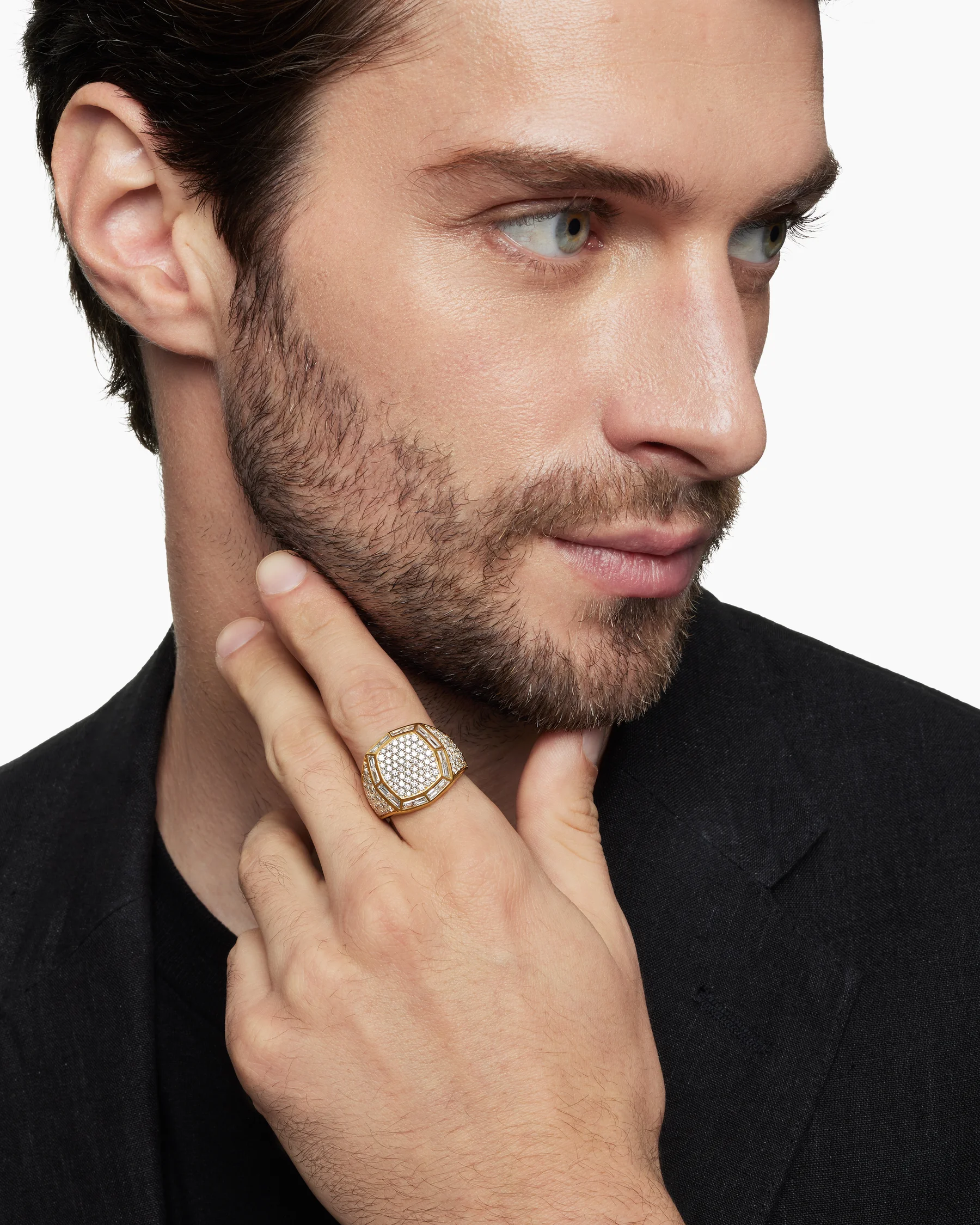 Streamline® Signet Ring in 18K White Gold with Black Diamonds, 25mm 21 Streamline® Signet Ring in 18K White Gold with Black Diamonds, 25mm