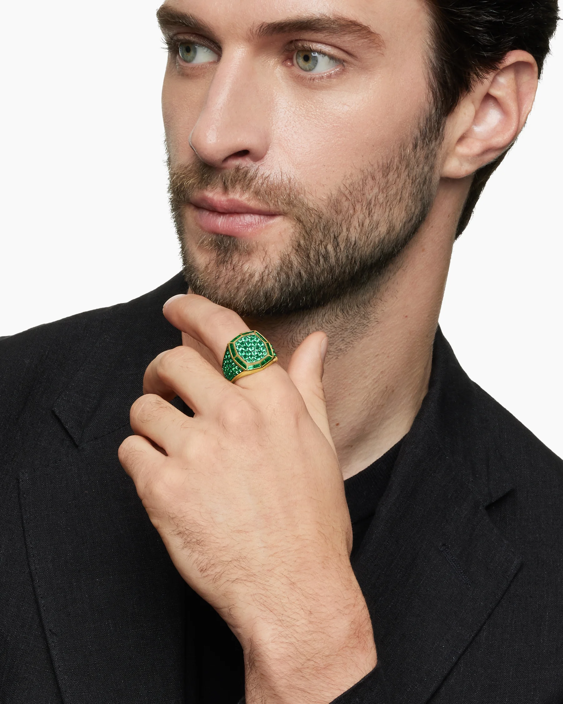 Streamline® Signet Ring in 18K White Gold with Black Diamonds, 25mm 23 Streamline® Signet Ring in 18K White Gold with Black Diamonds, 25mm
