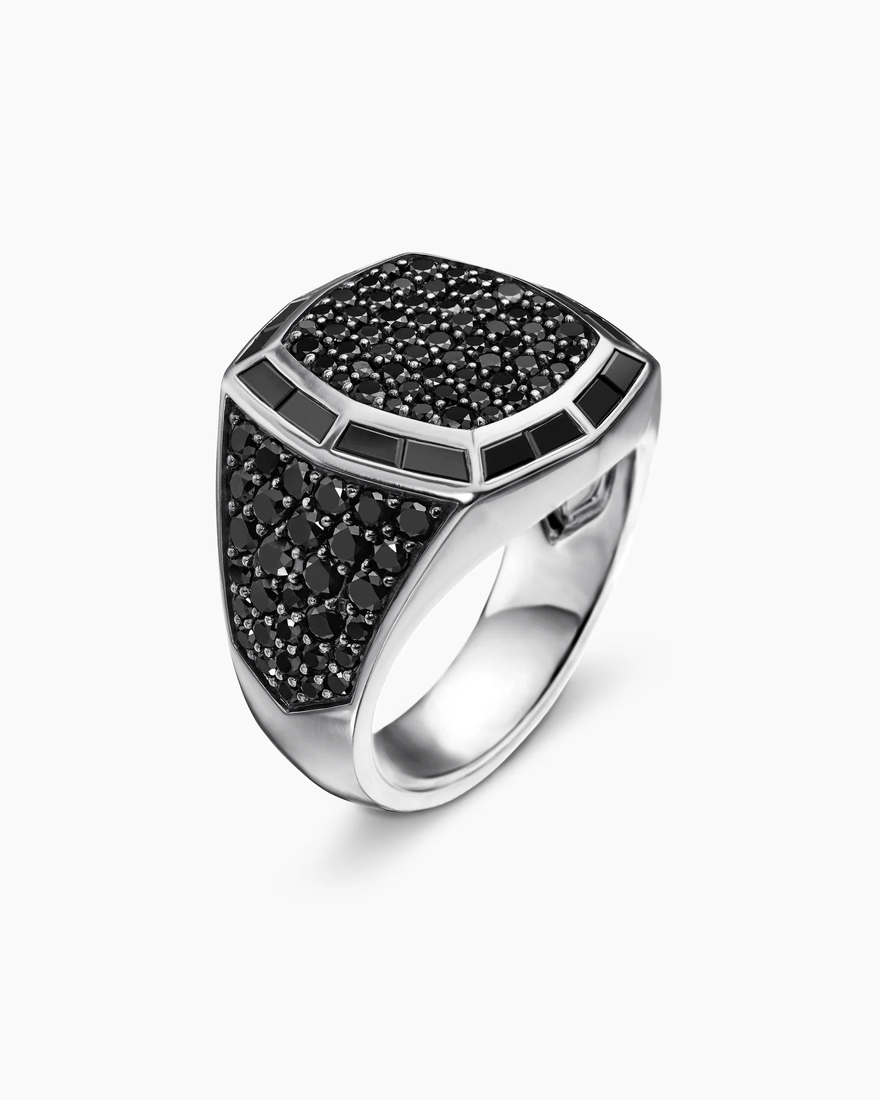 Streamline® Signet Ring in 18K White Gold with Black Diamonds, 25mm 3 Streamline® Signet Ring in 18K White Gold with Black Diamonds, 25mm