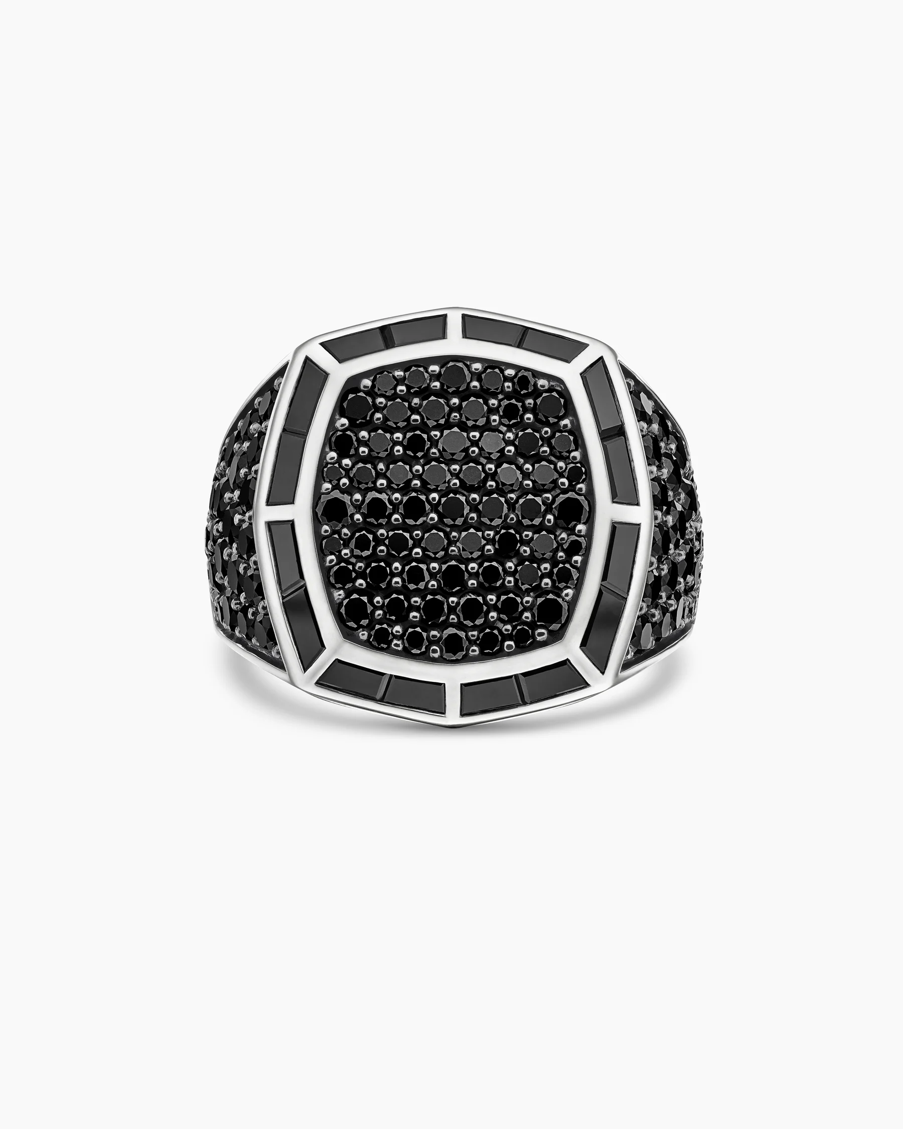 Streamline® Signet Ring in 18K White Gold with Black Diamonds, 25mm 4 Streamline® Signet Ring in 18K White Gold with Black Diamonds, 25mm