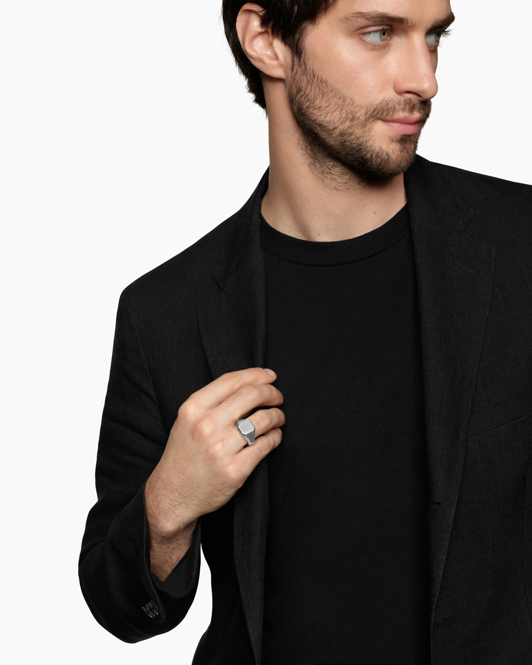Streamline® Signet Ring in Black Titanium, 14mm