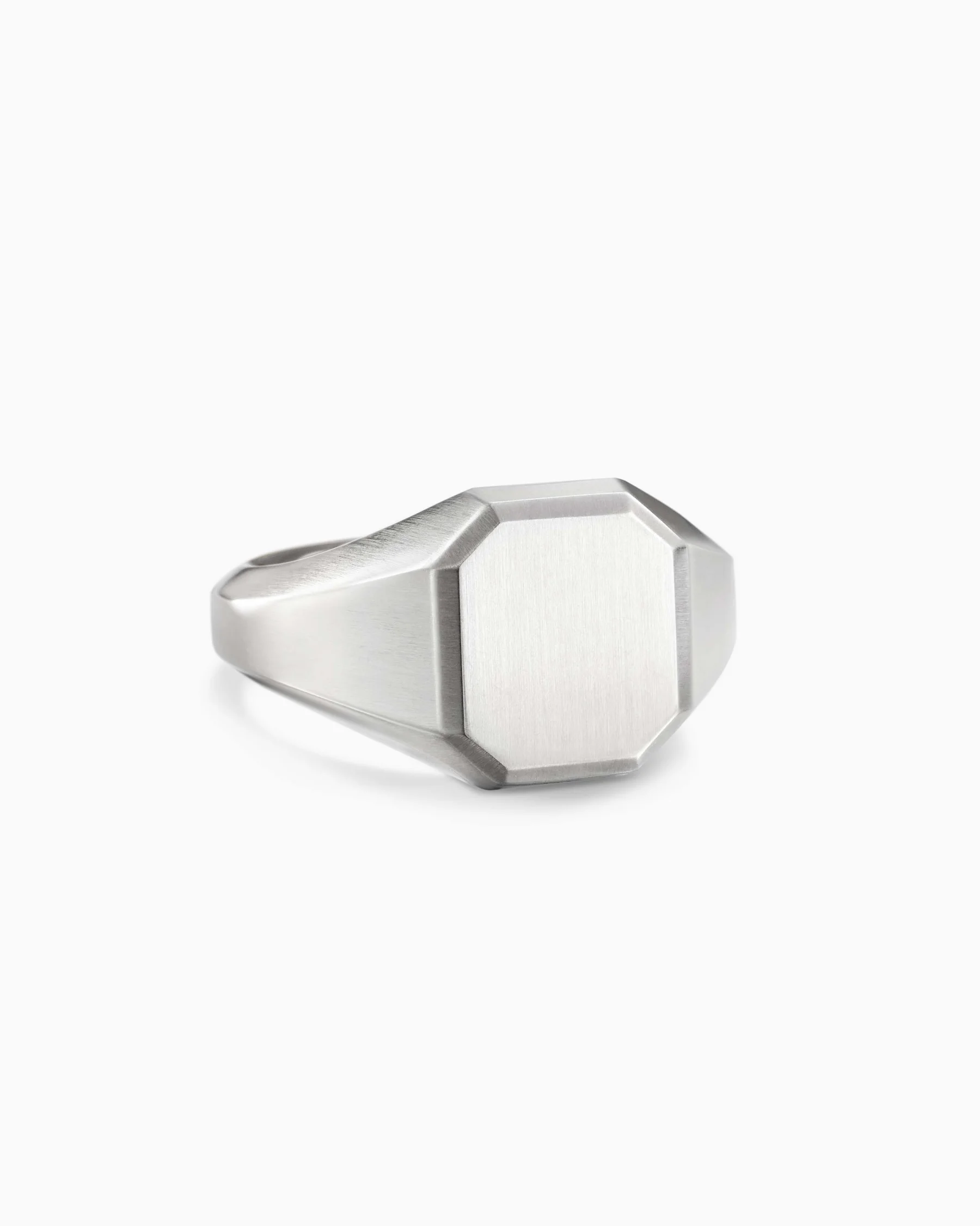 Streamline® Signet Ring in Platinum, 14mm