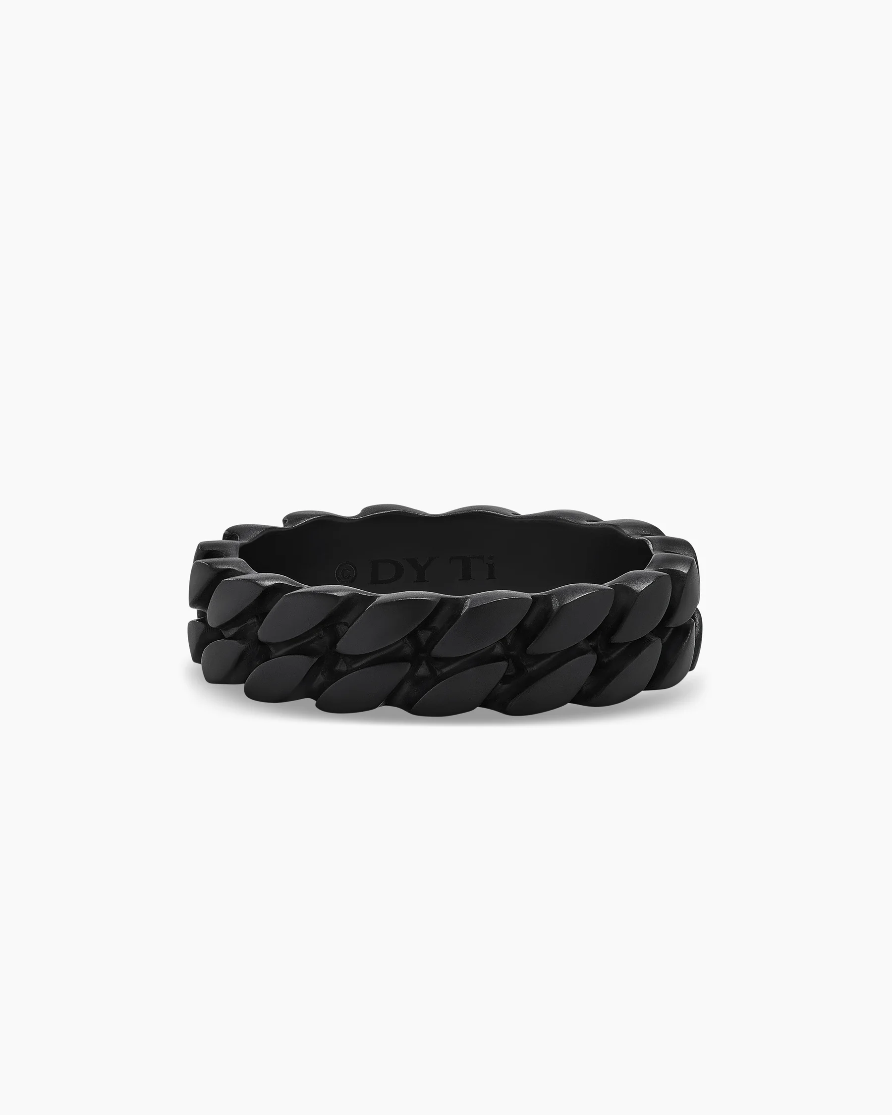 Curb Chain Band Ring in 18K Rose Gold, 6mm
