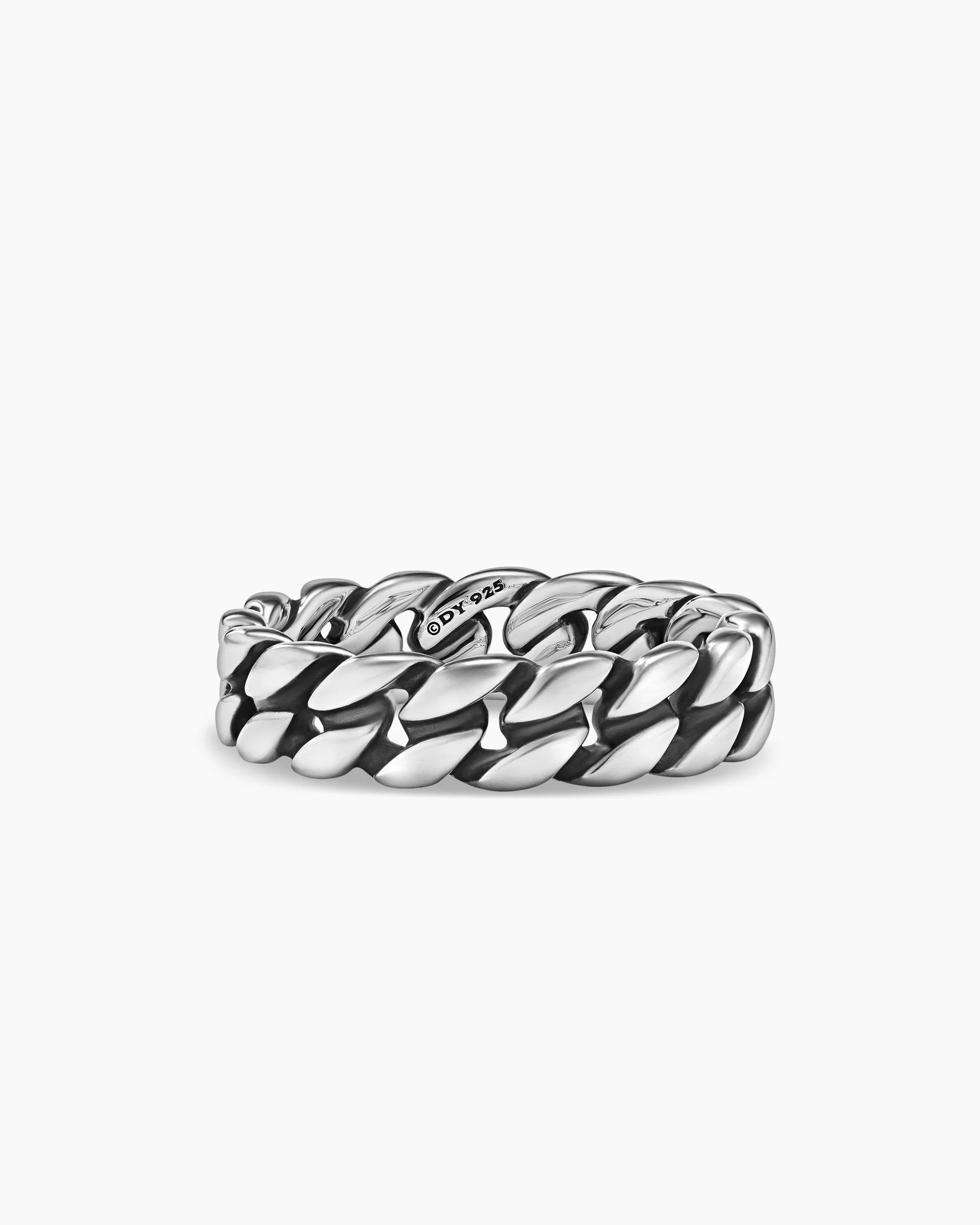 Curb Chain Band Ring in Black Titanium, 6mm 13 Curb Chain Band Ring in Black Titanium, 6mm