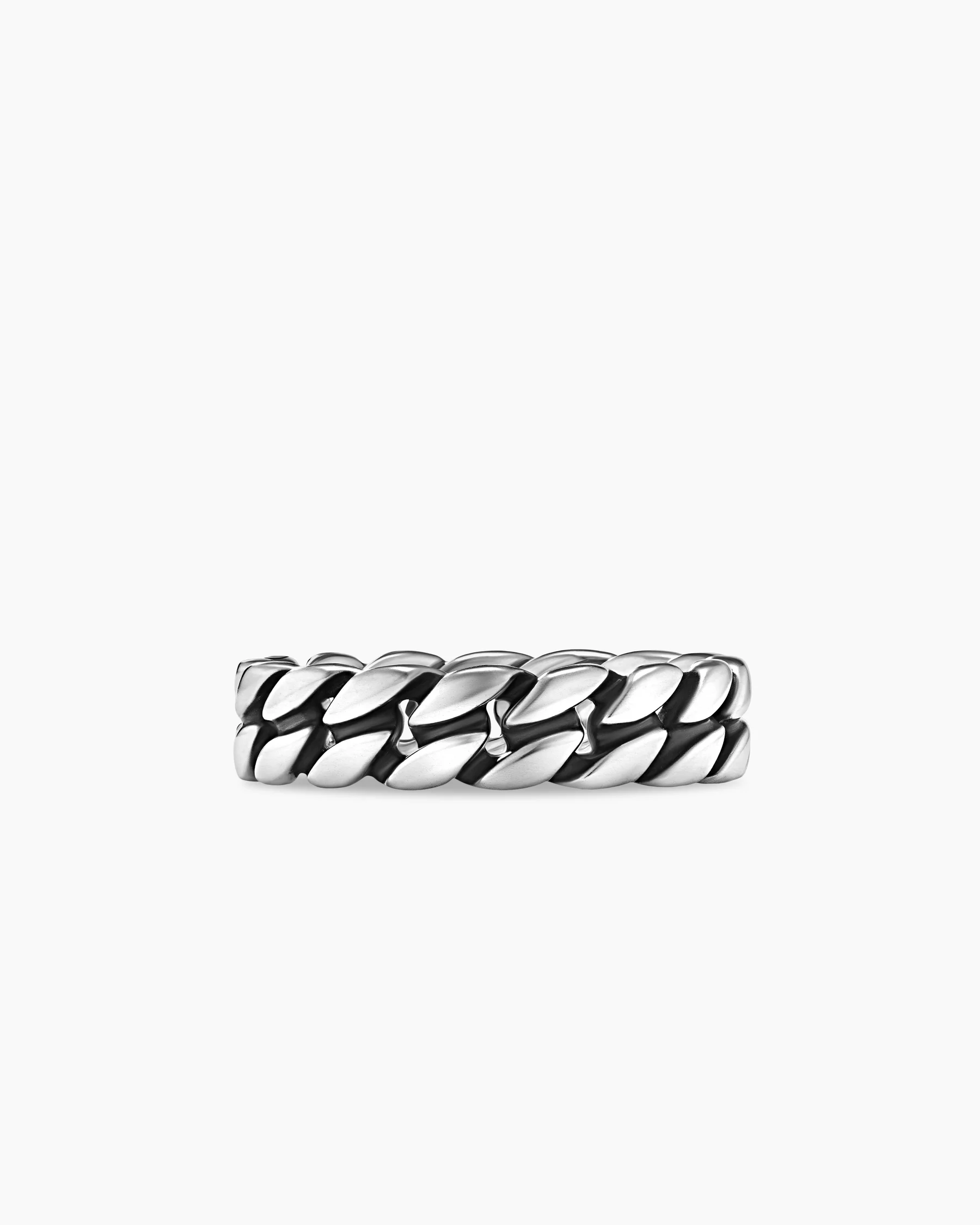 Curb Chain Band Ring in Black Titanium, 6mm 16 Curb Chain Band Ring in Black Titanium, 6mm