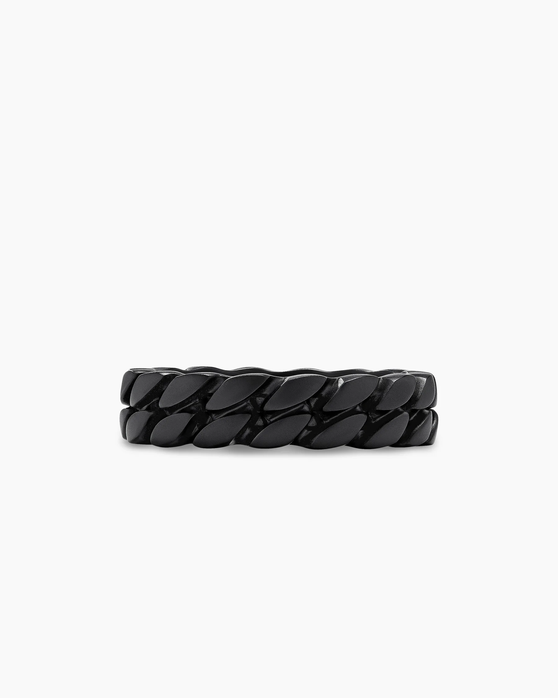 Curb Chain Band Ring in Black Titanium, 6mm 4 Curb Chain Band Ring in Black Titanium, 6mm