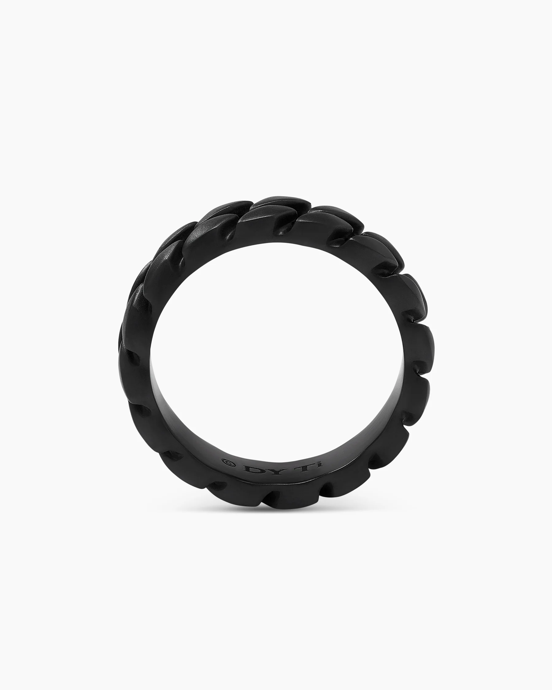 Curb Chain Band Ring in Black Titanium, 6mm 5 Curb Chain Band Ring in Black Titanium, 6mm
