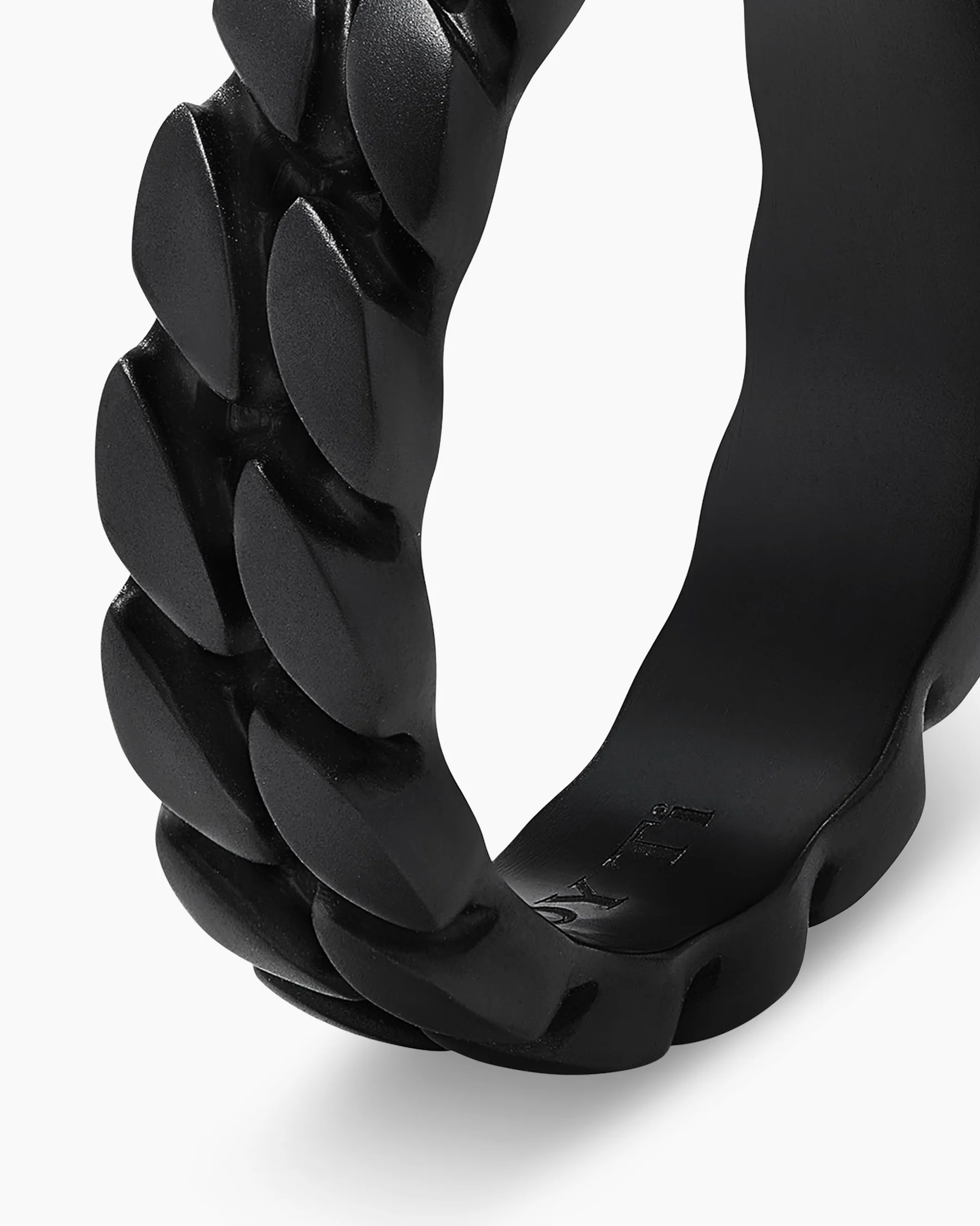 Curb Chain Band Ring in Black Titanium, 6mm 6 Curb Chain Band Ring in Black Titanium, 6mm