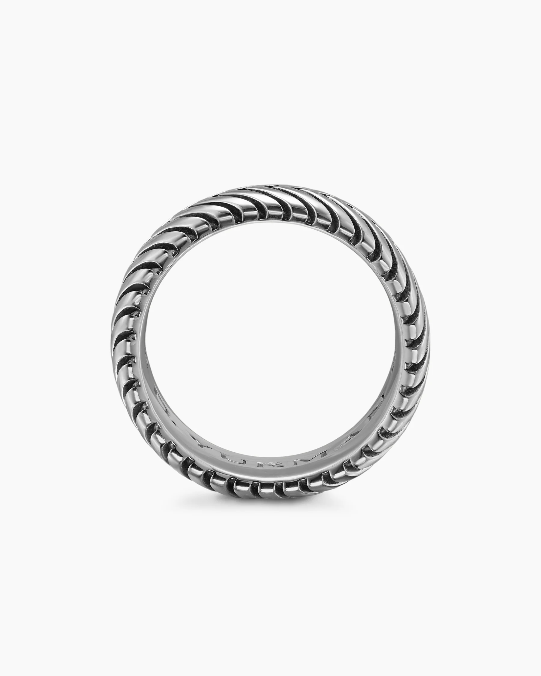 Chevron Band Ring in Black Titanium with Diamonds, 10mm 11 Chevron Band Ring in Black Titanium with Diamonds, 10mm