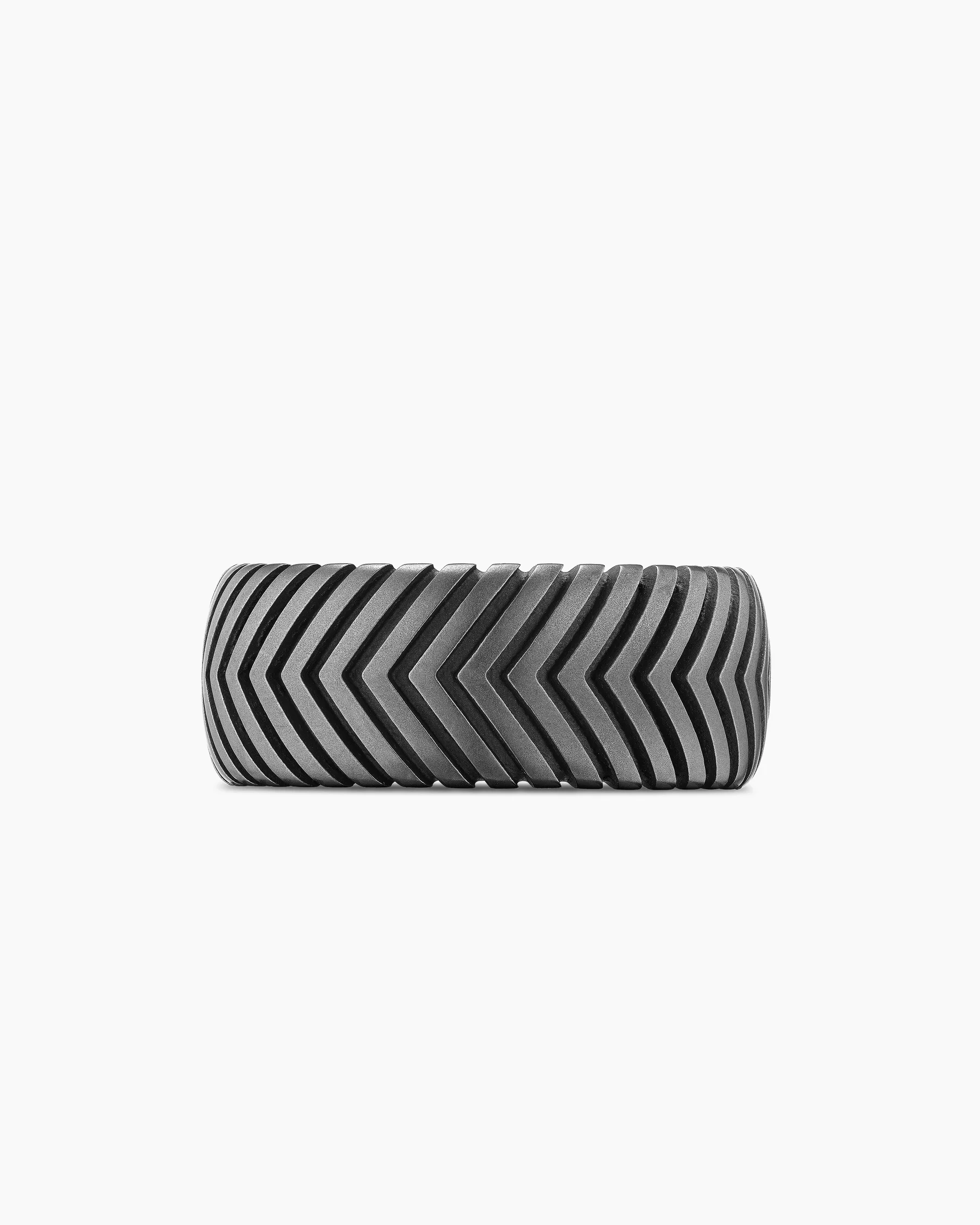 Chevron Band Ring in Black Titanium with Diamonds, 10mm 16 Chevron Band Ring in Black Titanium with Diamonds, 10mm