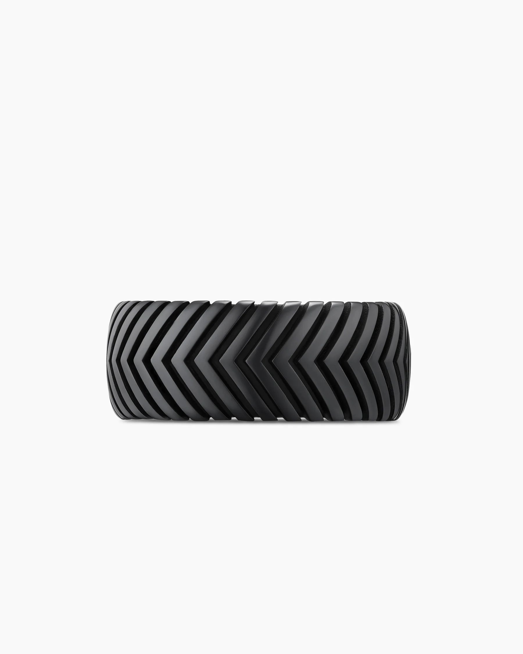 Chevron Band Ring in Black Titanium with Diamonds, 10mm 28 Chevron Band Ring in Black Titanium with Diamonds, 10mm