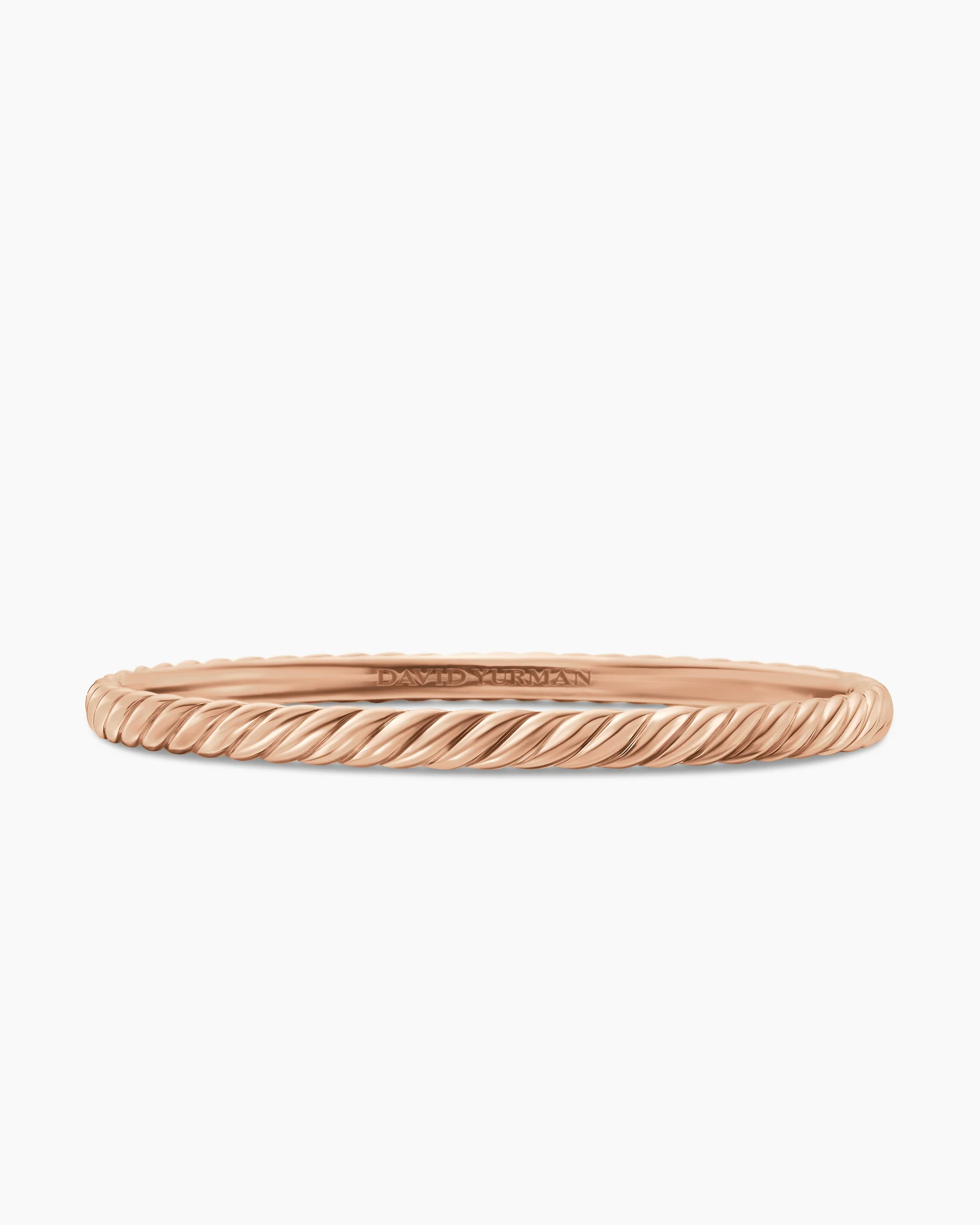 Sculpted Cable Bangle Bracelet in 18K Rose Gold, 4.6mm 1 Sculpted Cable Bangle Bracelet in 18K Rose Gold, 4.6mm