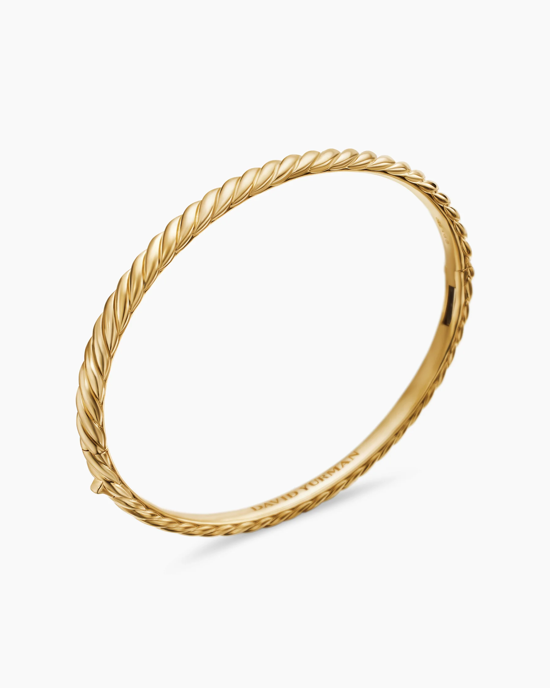 Sculpted Cable Bangle Bracelet in 18K Rose Gold, 4.6mm 11 Sculpted Cable Bangle Bracelet in 18K Rose Gold, 4.6mm