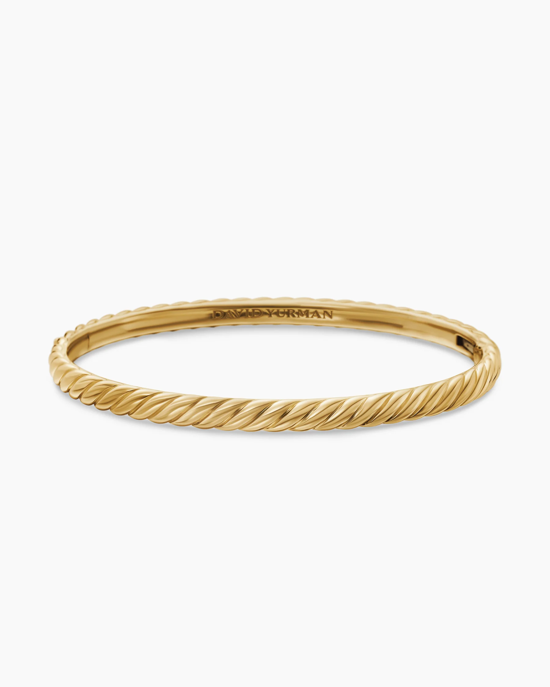 Sculpted Cable Bangle Bracelet in 18K Rose Gold, 4.6mm 12 Sculpted Cable Bangle Bracelet in 18K Rose Gold, 4.6mm