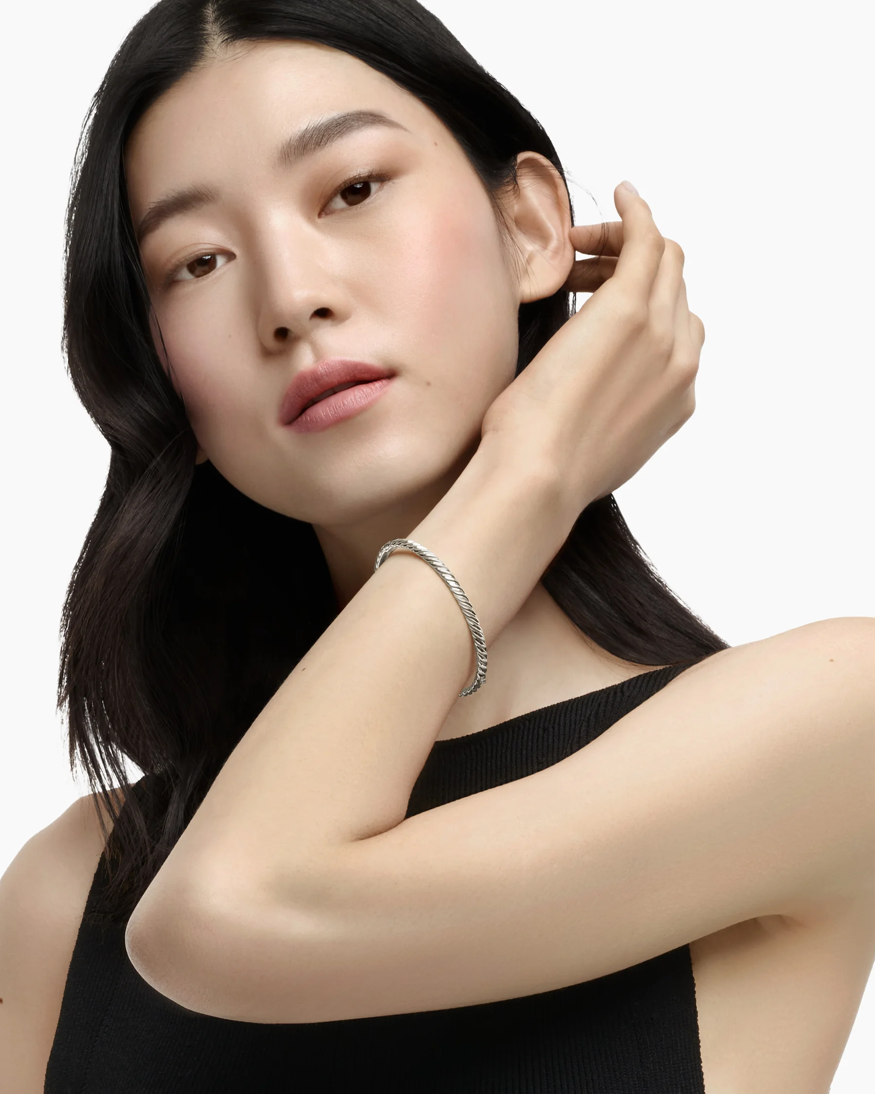 Sculpted Cable Bangle Bracelet in 18K Rose Gold, 4.6mm 18 Sculpted Cable Bangle Bracelet in 18K Rose Gold, 4.6mm