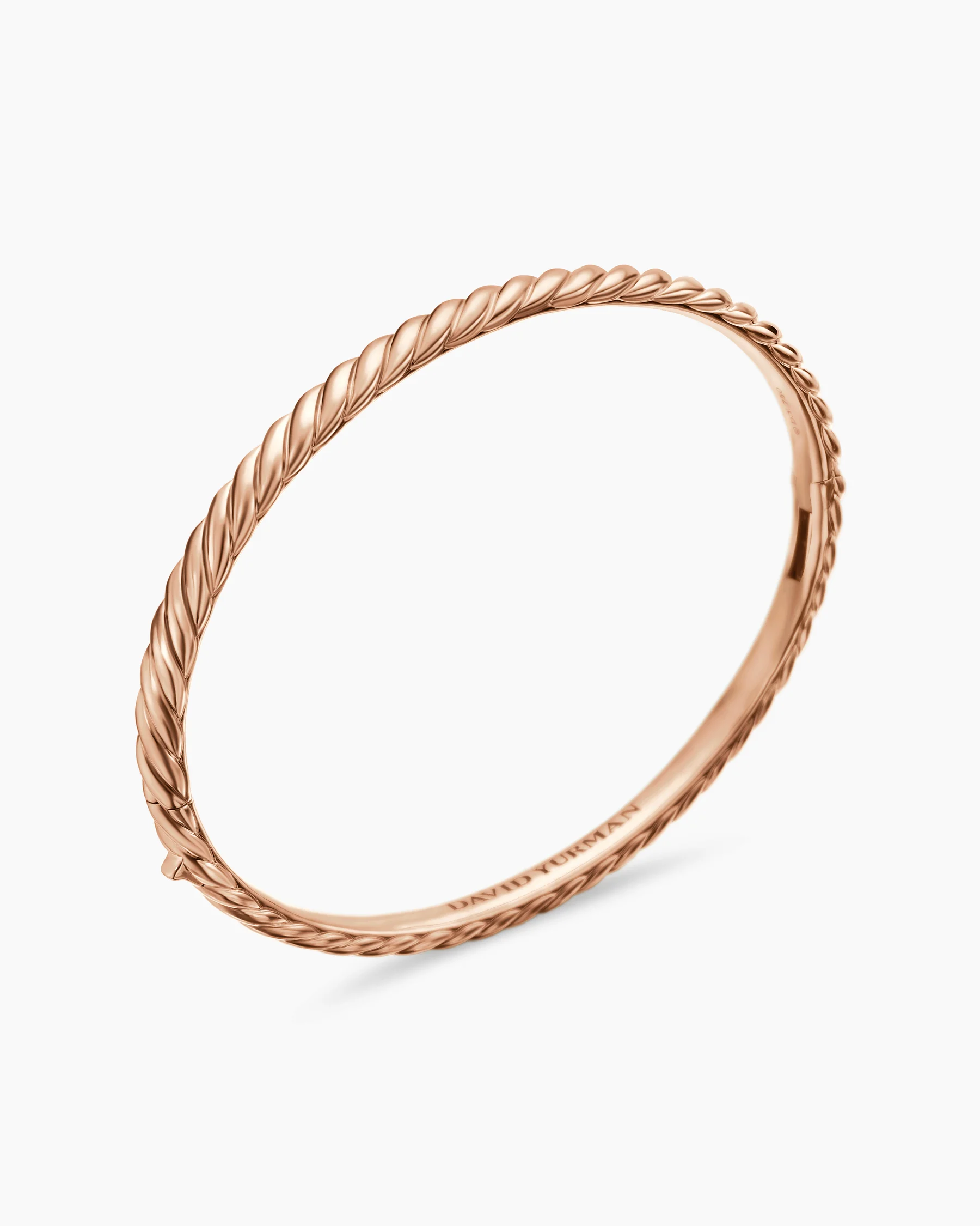 Sculpted Cable Bangle Bracelet in 18K Rose Gold, 4.6mm 3 Sculpted Cable Bangle Bracelet in 18K Rose Gold, 4.6mm