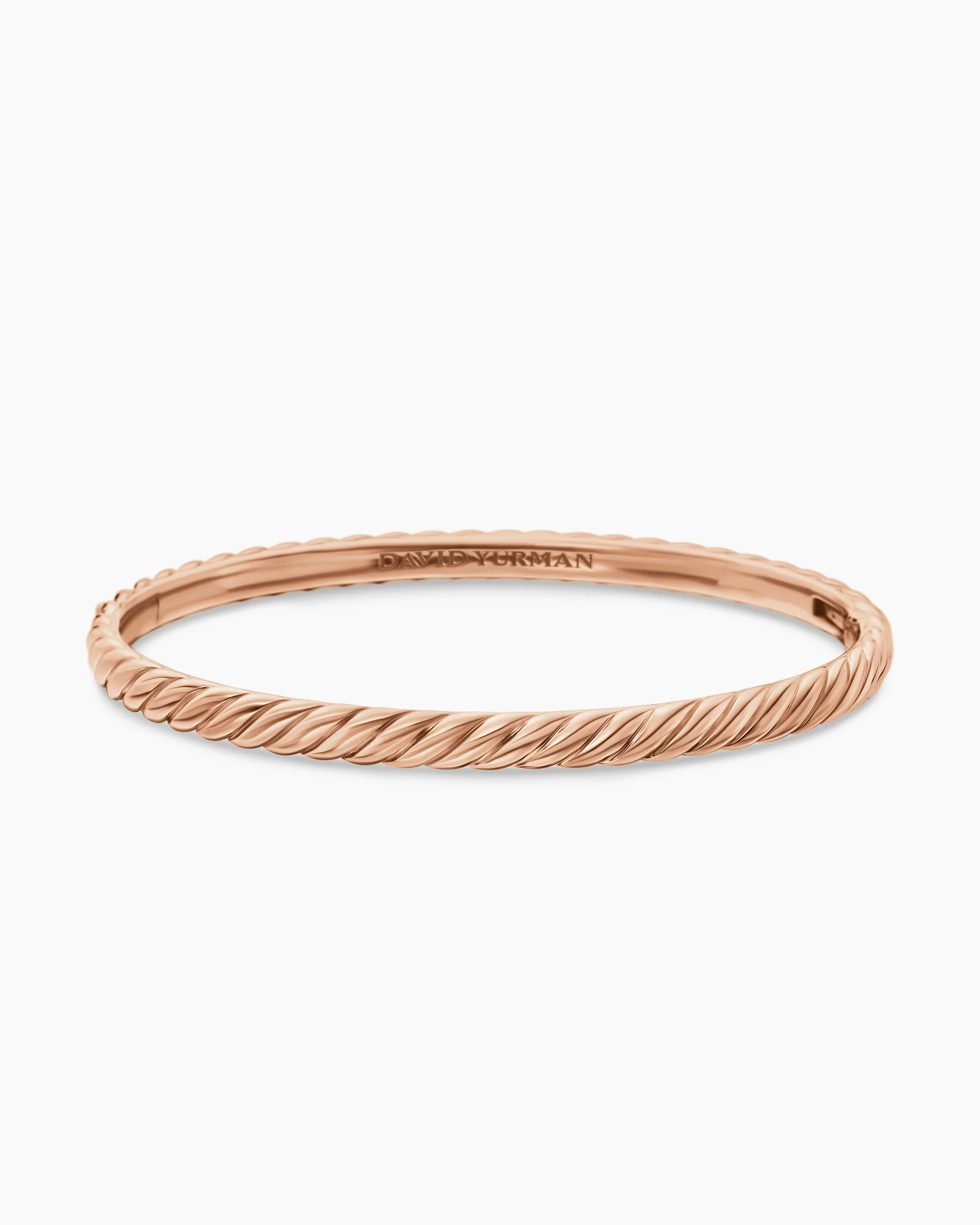 Sculpted Cable Bangle Bracelet in 18K Rose Gold, 4.6mm 4 Sculpted Cable Bangle Bracelet in 18K Rose Gold, 4.6mm