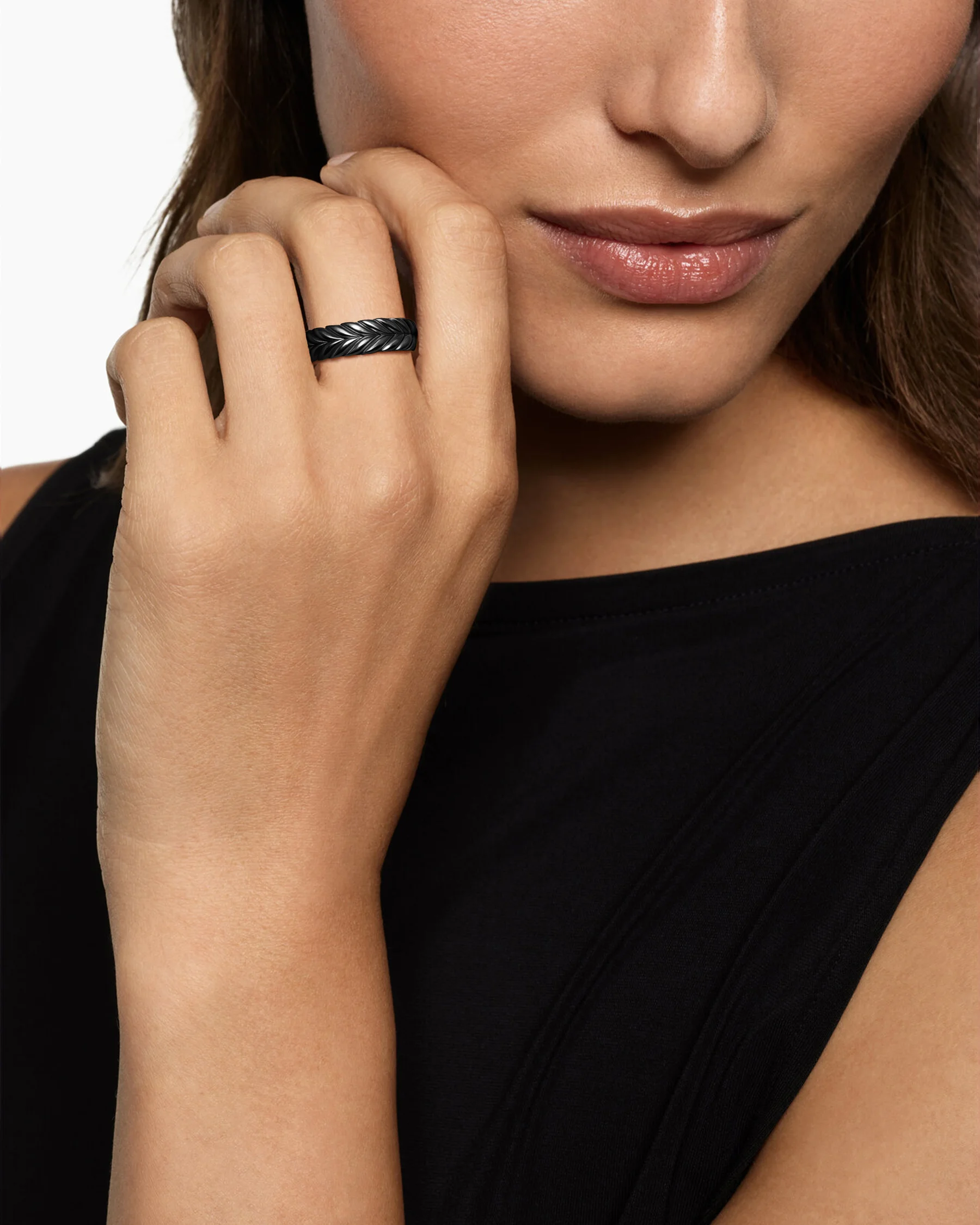 Chevron Band Ring in 18K Rose Gold, 6.2mm 13 Chevron Band Ring in 18K Rose Gold, 6.2mm
