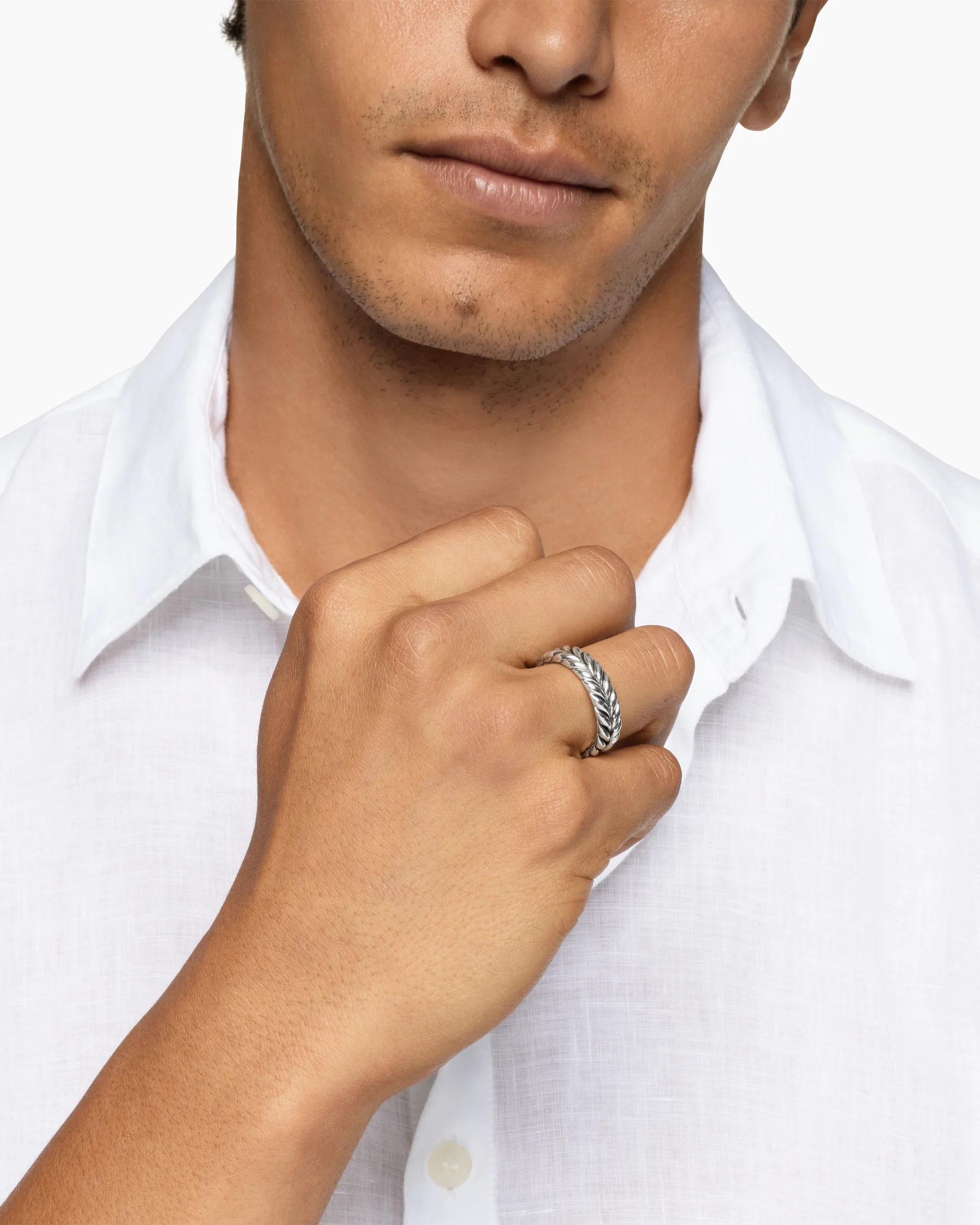 Chevron Band Ring in 18K Rose Gold, 6.2mm 15 Chevron Band Ring in 18K Rose Gold, 6.2mm