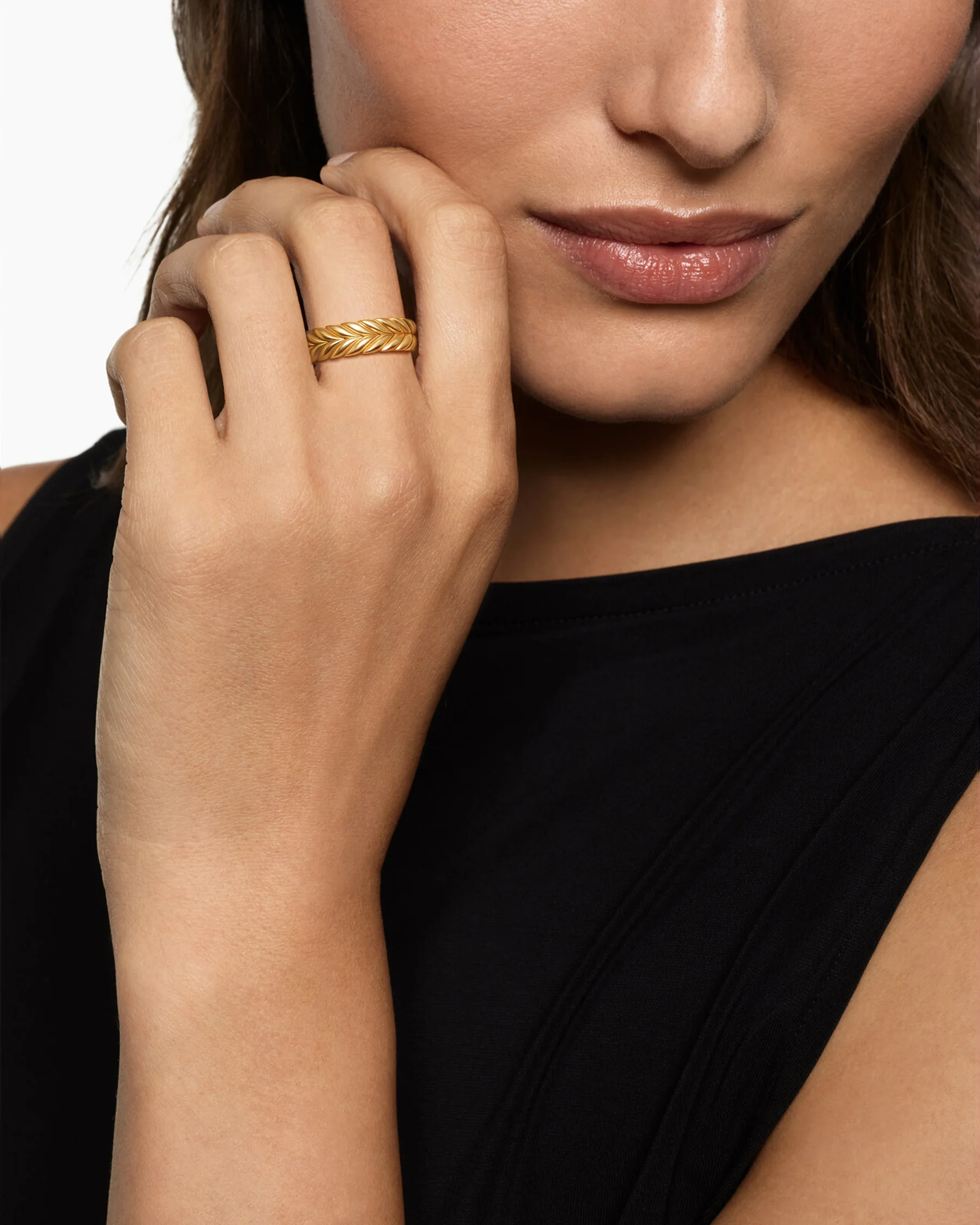 Chevron Band Ring in 18K Rose Gold, 6.2mm 26 Chevron Band Ring in 18K Rose Gold, 6.2mm