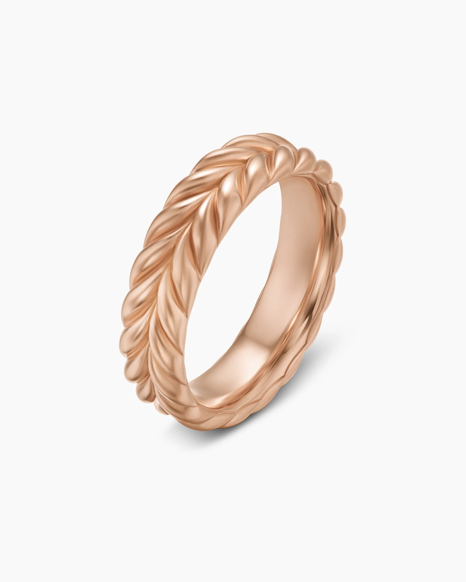 Chevron Band Ring in 18K Rose Gold, 6.2mm 3 Chevron Band Ring in 18K Rose Gold, 6.2mm