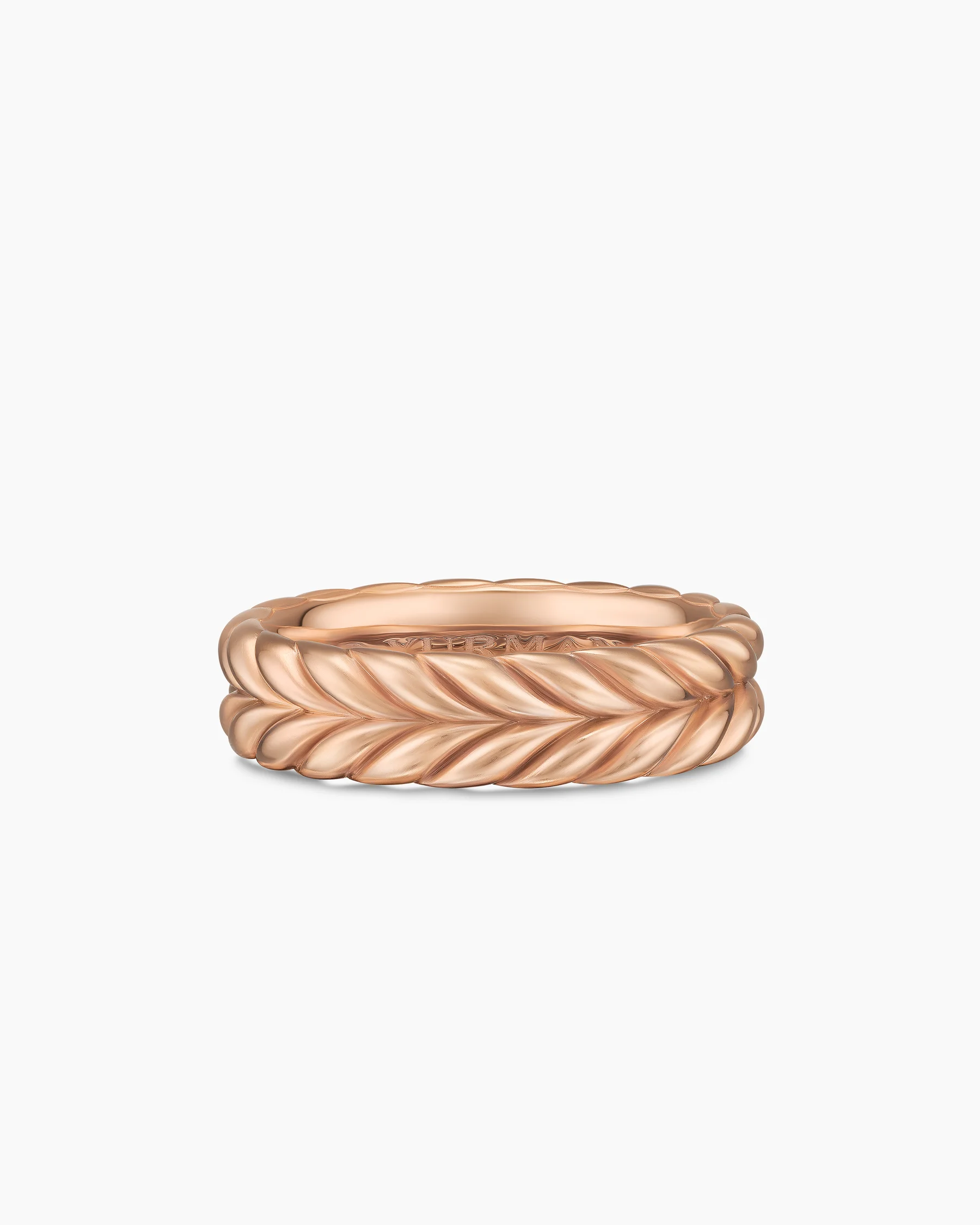 Chevron Band Ring in Black Titanium, 6.2mm