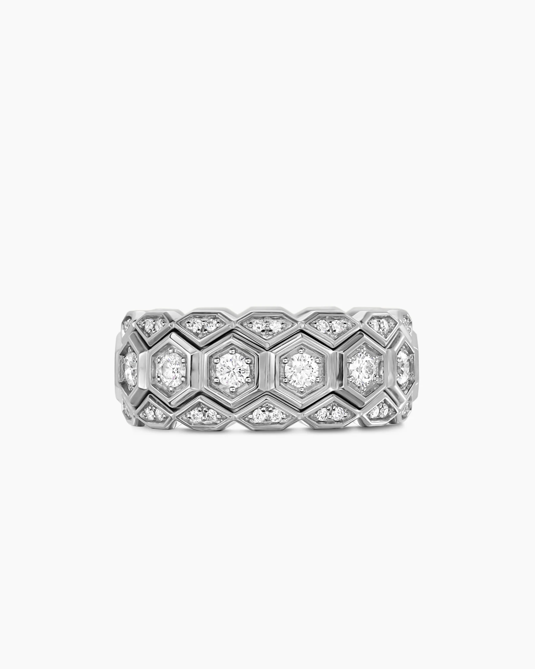Hex Stack Ring in 18K Yellow Gold with Black Titanium, 9.3mm 10 Hex Stack Ring in 18K Yellow Gold with Black Titanium, 9.3mm