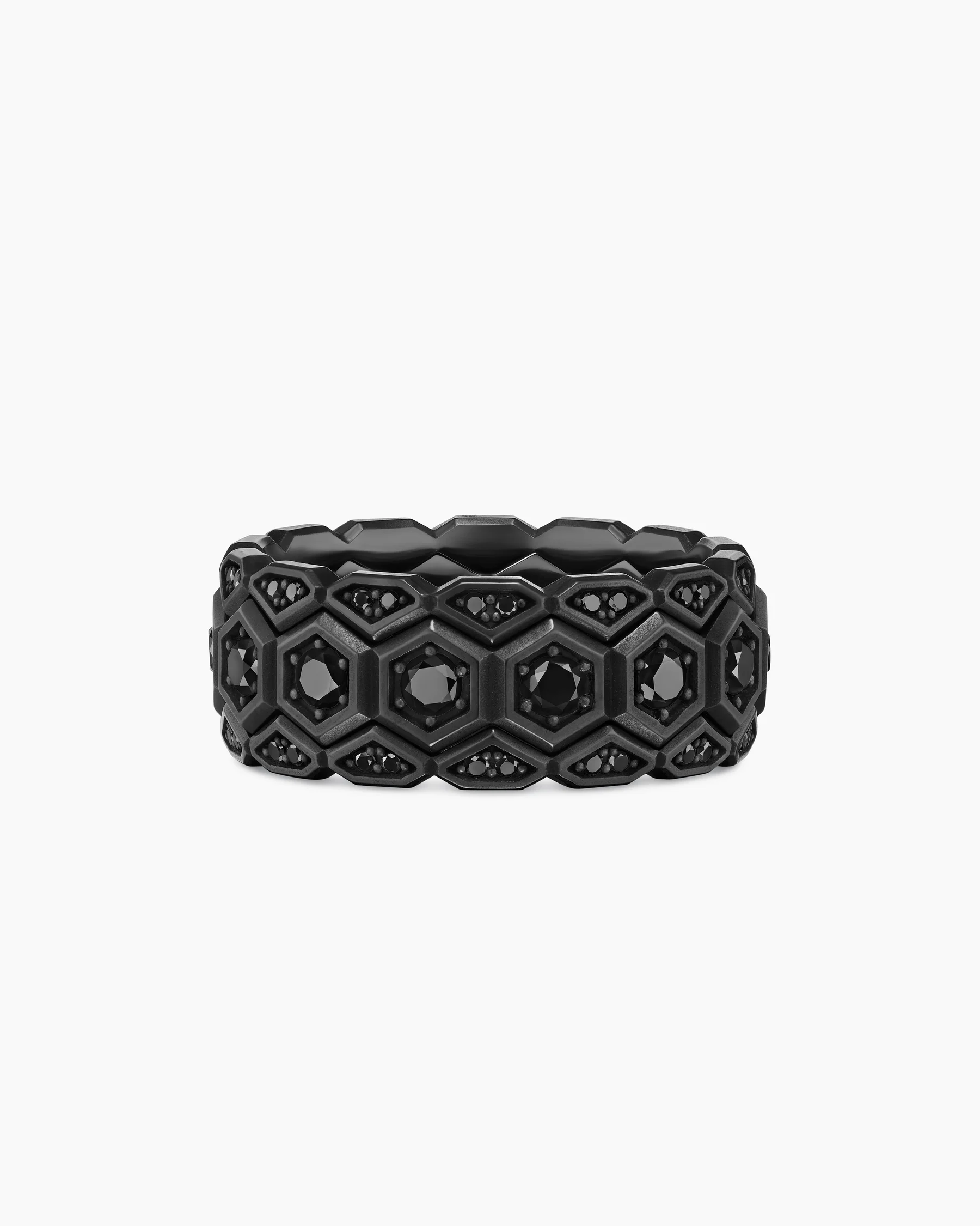 Hex Stack Ring in 18K Yellow Gold with Black Titanium, 9.3mm 31 Hex Stack Ring in 18K Yellow Gold with Black Titanium, 9.3mm