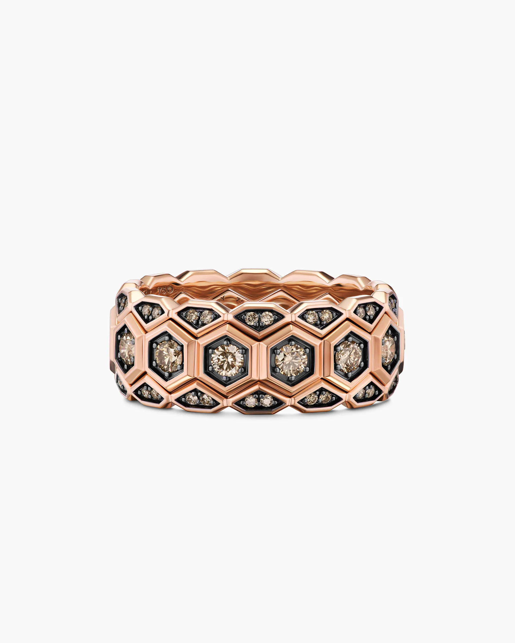 Hex Stack Ring in 18K Yellow Gold with Black Titanium, 9.3mm 37 Hex Stack Ring in 18K Yellow Gold with Black Titanium, 9.3mm