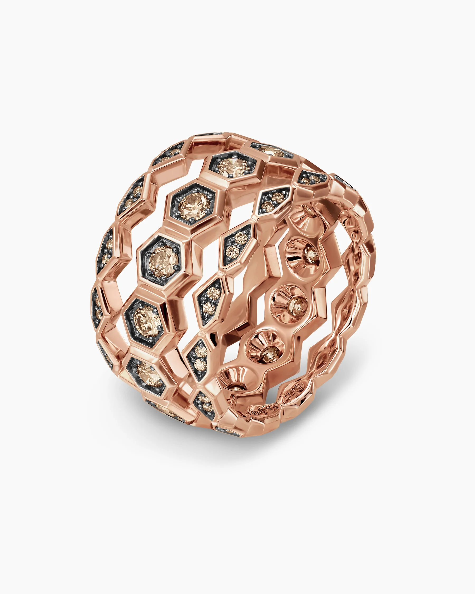 Hex Stack Ring in 18K Yellow Gold with Black Titanium, 9.3mm 39 Hex Stack Ring in 18K Yellow Gold with Black Titanium, 9.3mm