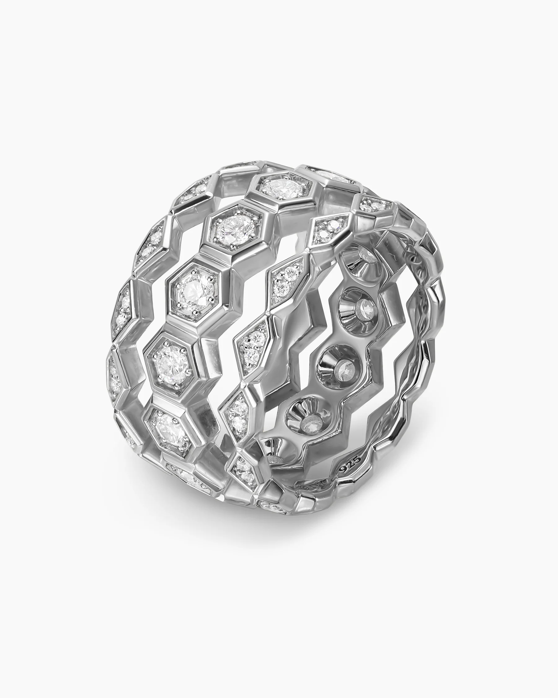 Hex Stack Ring in 18K Yellow Gold with Black Titanium, 9.3mm 9 Hex Stack Ring in 18K Yellow Gold with Black Titanium, 9.3mm