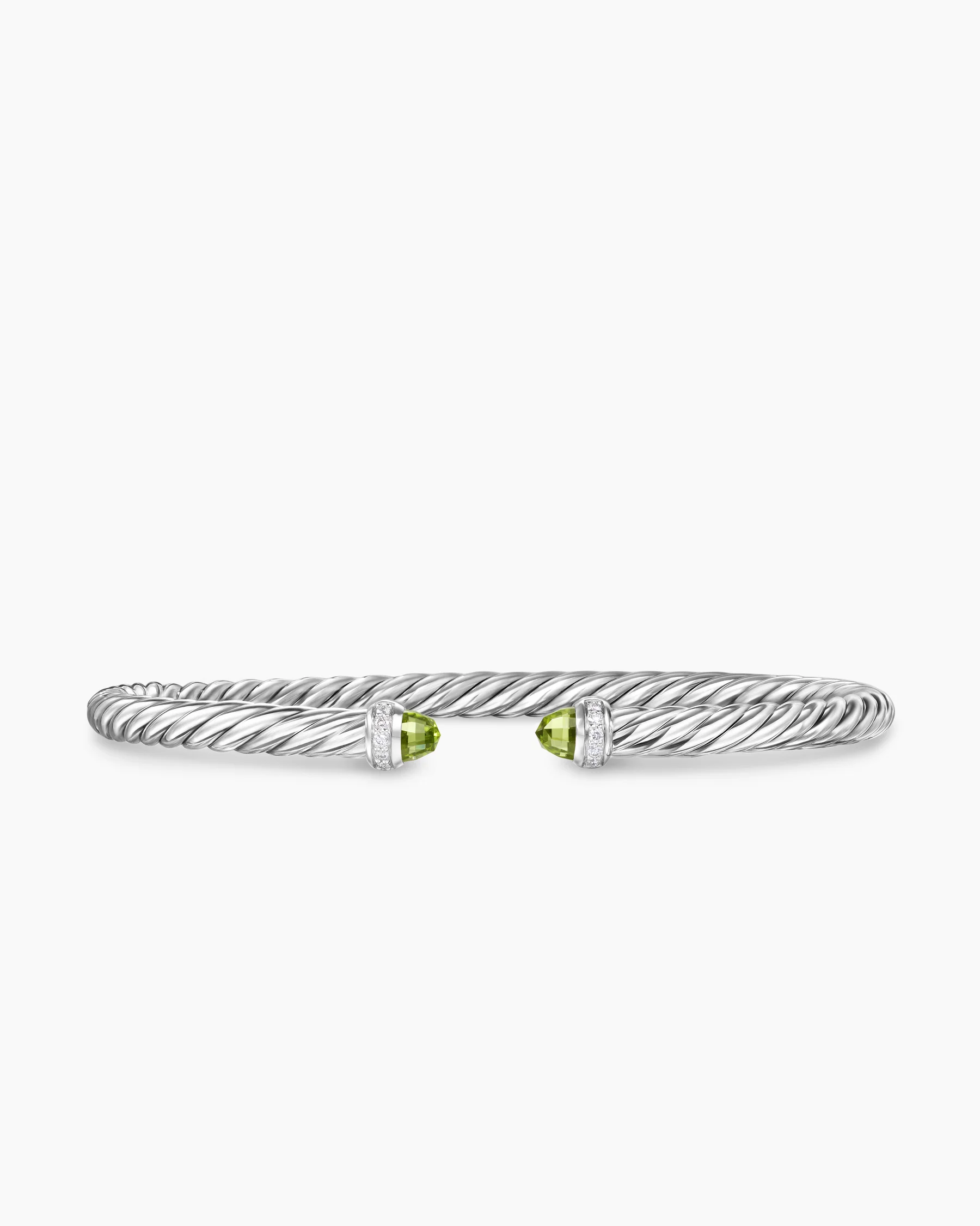 Cable Flex® Bracelet in Sterling Silver with Amethyst and Diamonds, 4mm 100 Cable Flex® Bracelet in Sterling Silver with Amethyst and Diamonds, 4mm