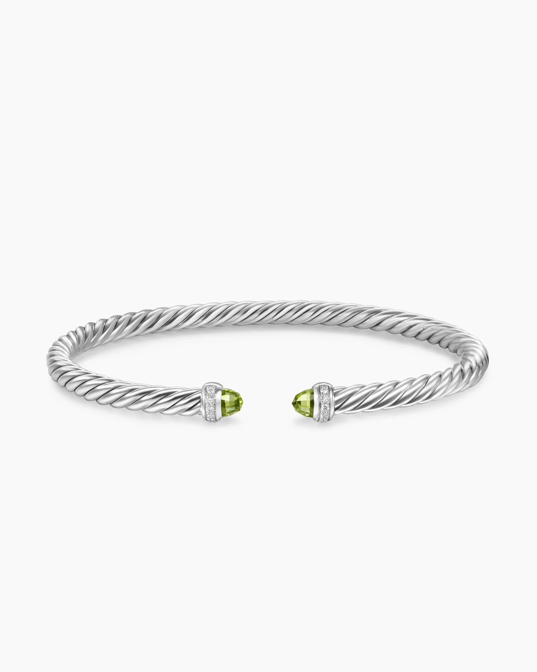Cable Flex® Bracelet in Sterling Silver with Amethyst and Diamonds, 4mm 103 Cable Flex® Bracelet in Sterling Silver with Amethyst and Diamonds, 4mm