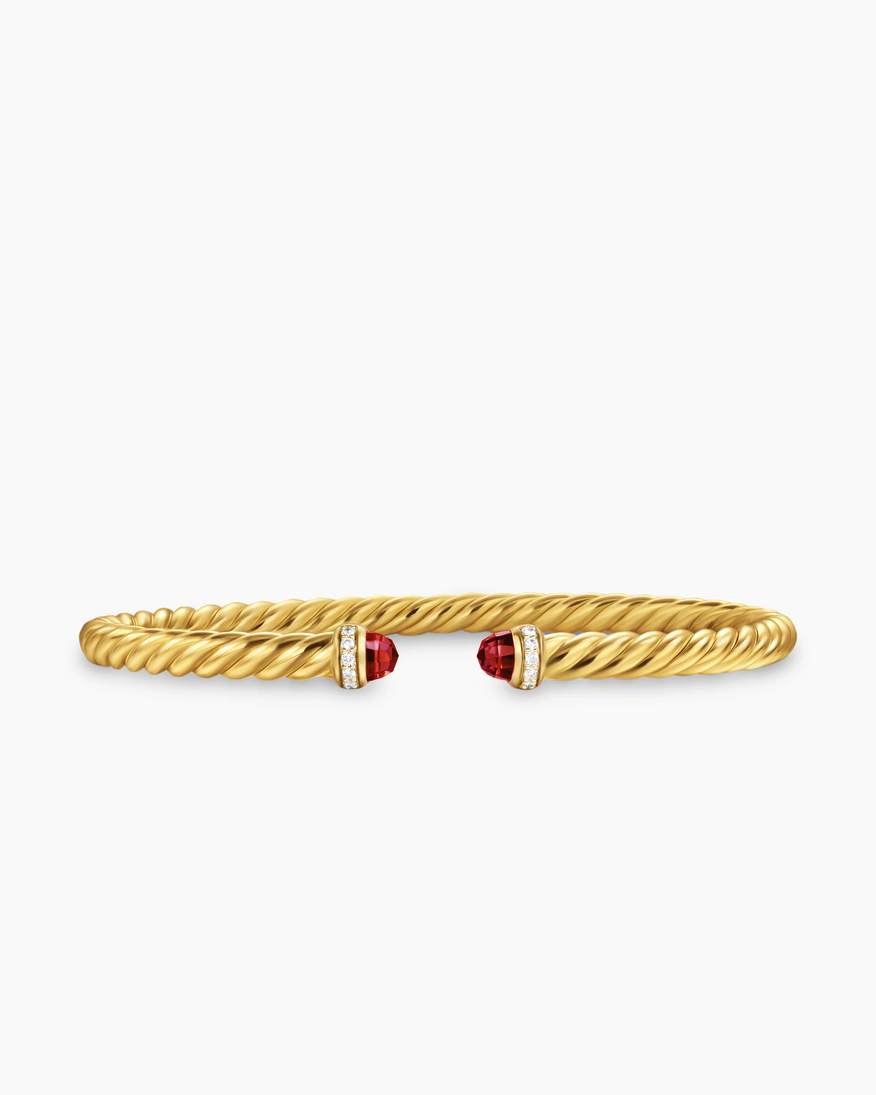 Cable Flex® Bracelet in Sterling Silver with Amethyst and Diamonds, 4mm 45 Cable Flex® Bracelet in Sterling Silver with Amethyst and Diamonds, 4mm