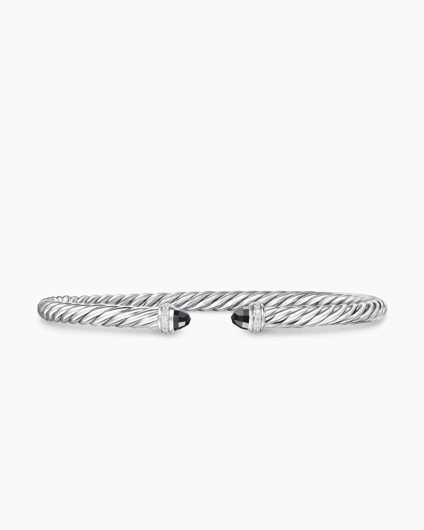 Cable Flex® Bracelet in Sterling Silver with Amethyst and Diamonds, 4mm 65 Cable Flex® Bracelet in Sterling Silver with Amethyst and Diamonds, 4mm