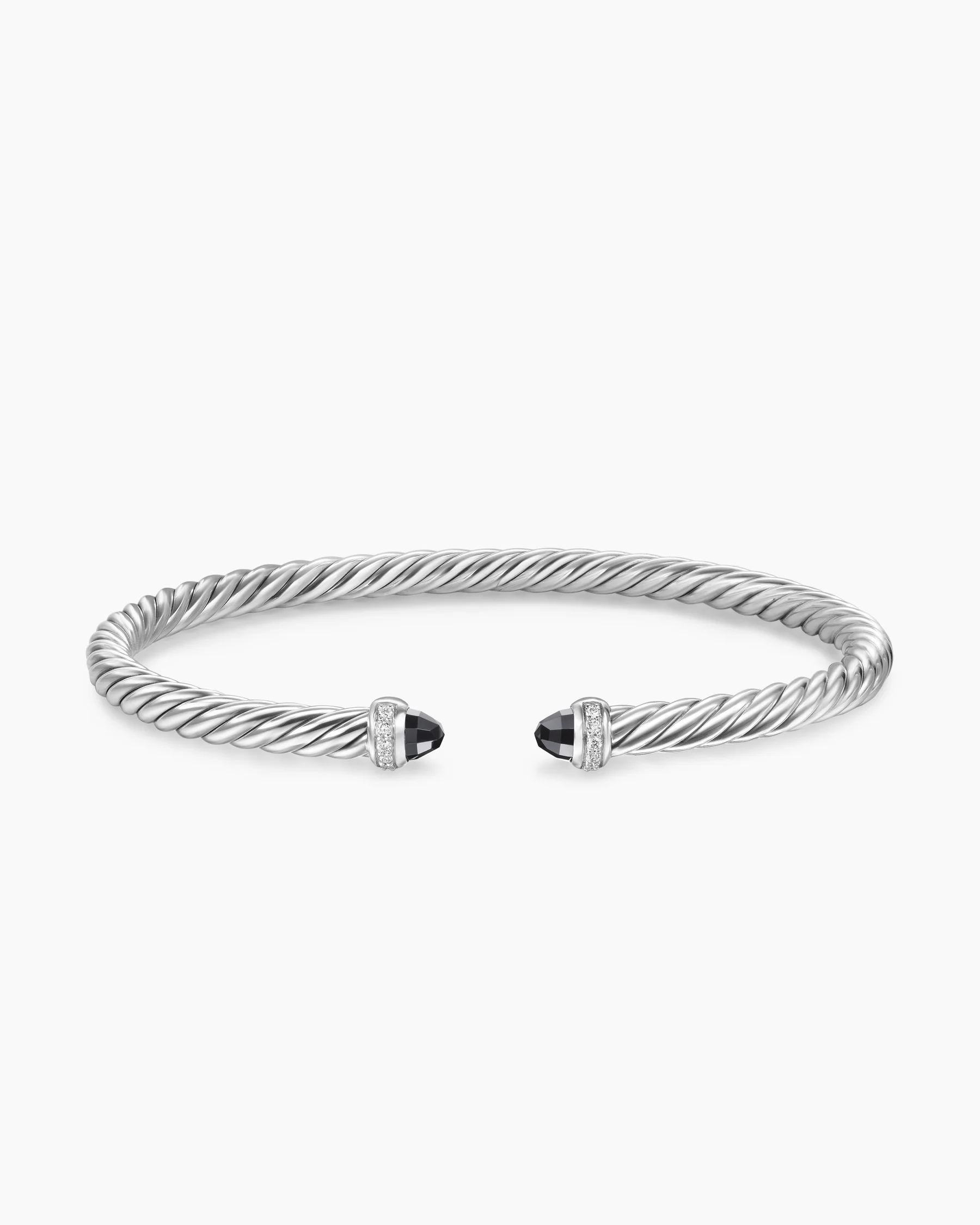 Cable Flex® Bracelet in Sterling Silver with Amethyst and Diamonds, 4mm 68 Cable Flex® Bracelet in Sterling Silver with Amethyst and Diamonds, 4mm