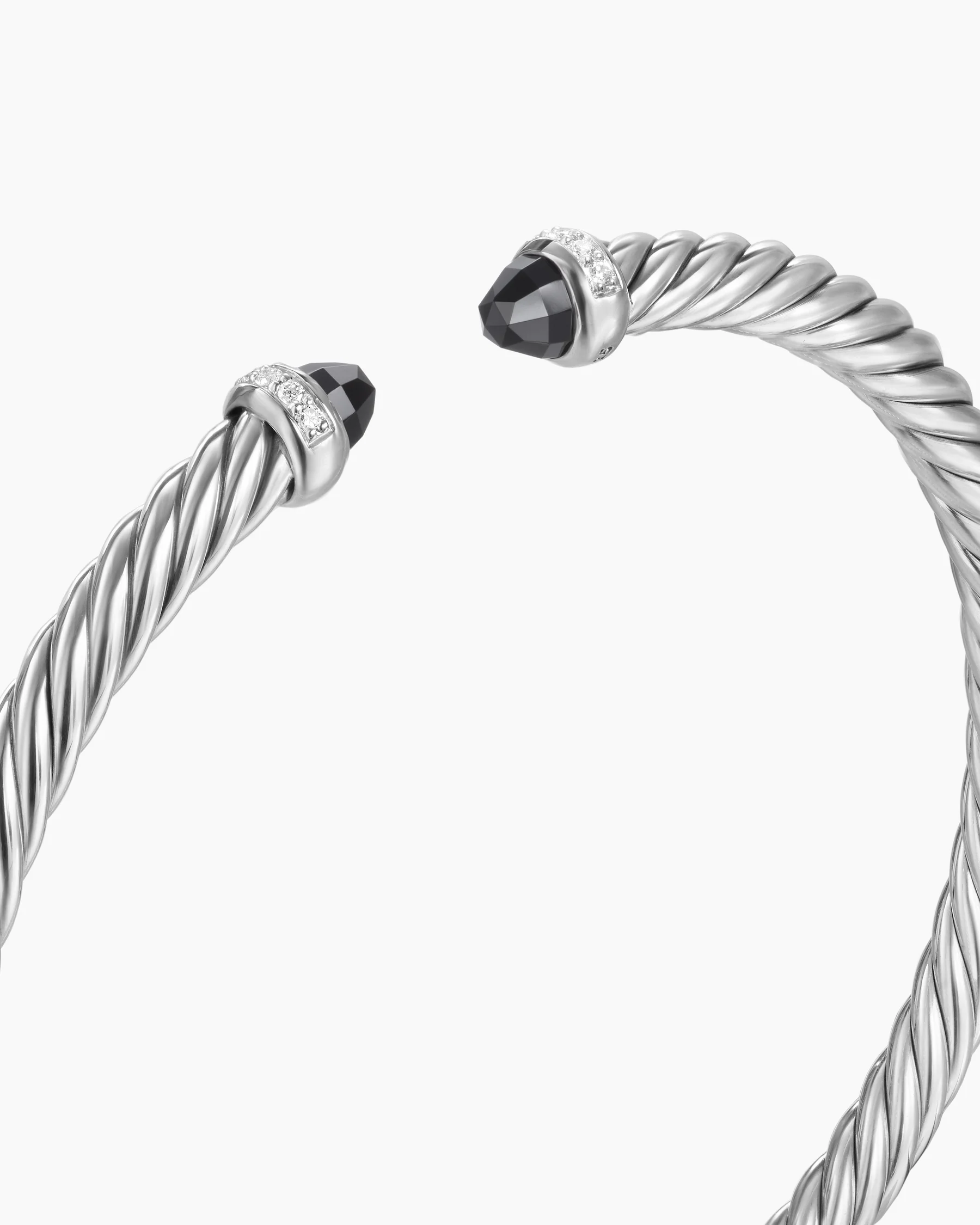 Cable Flex® Bracelet in Sterling Silver with Amethyst and Diamonds, 4mm 69 Cable Flex® Bracelet in Sterling Silver with Amethyst and Diamonds, 4mm