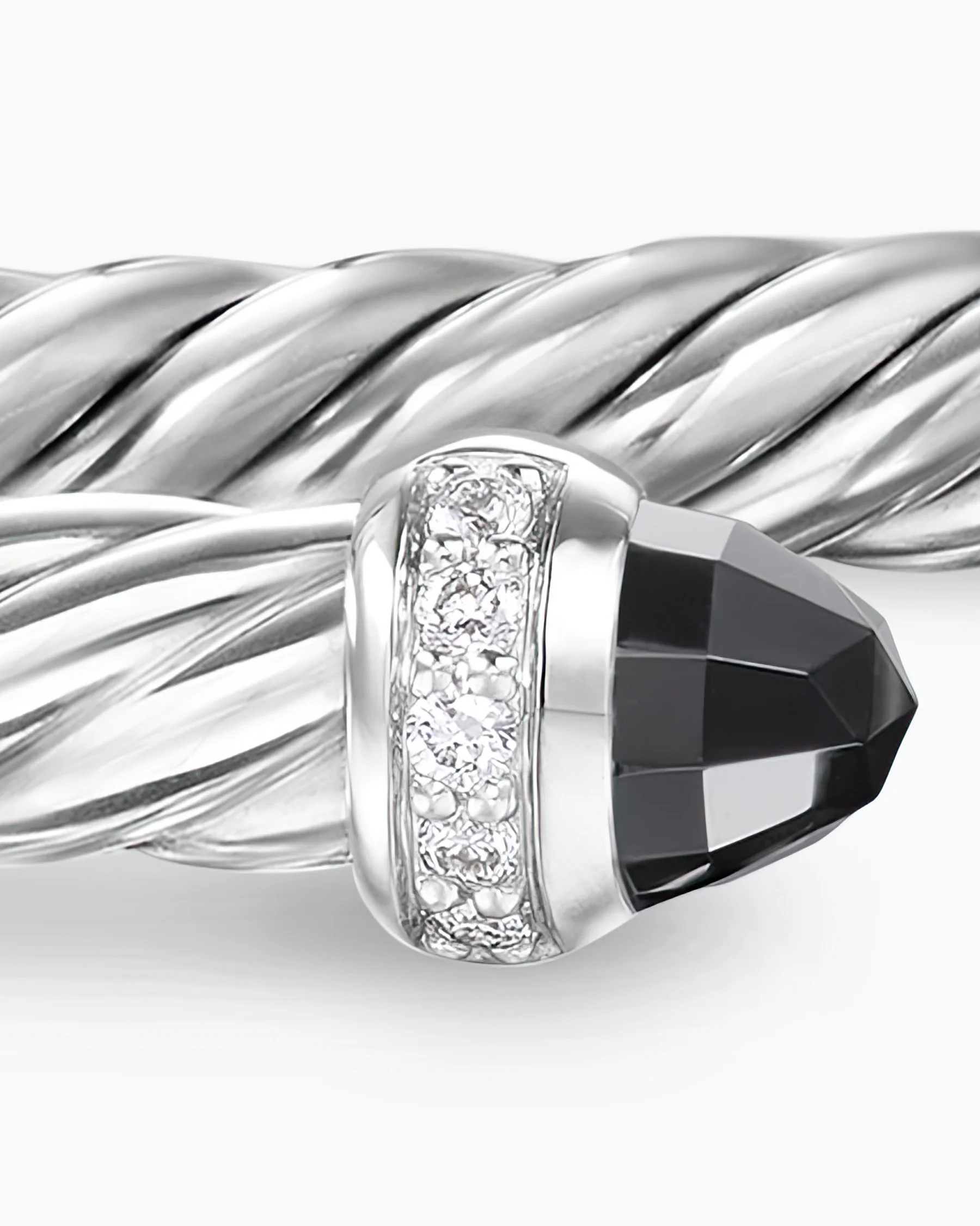 Cable Flex® Bracelet in Sterling Silver with Amethyst and Diamonds, 4mm 70 Cable Flex® Bracelet in Sterling Silver with Amethyst and Diamonds, 4mm