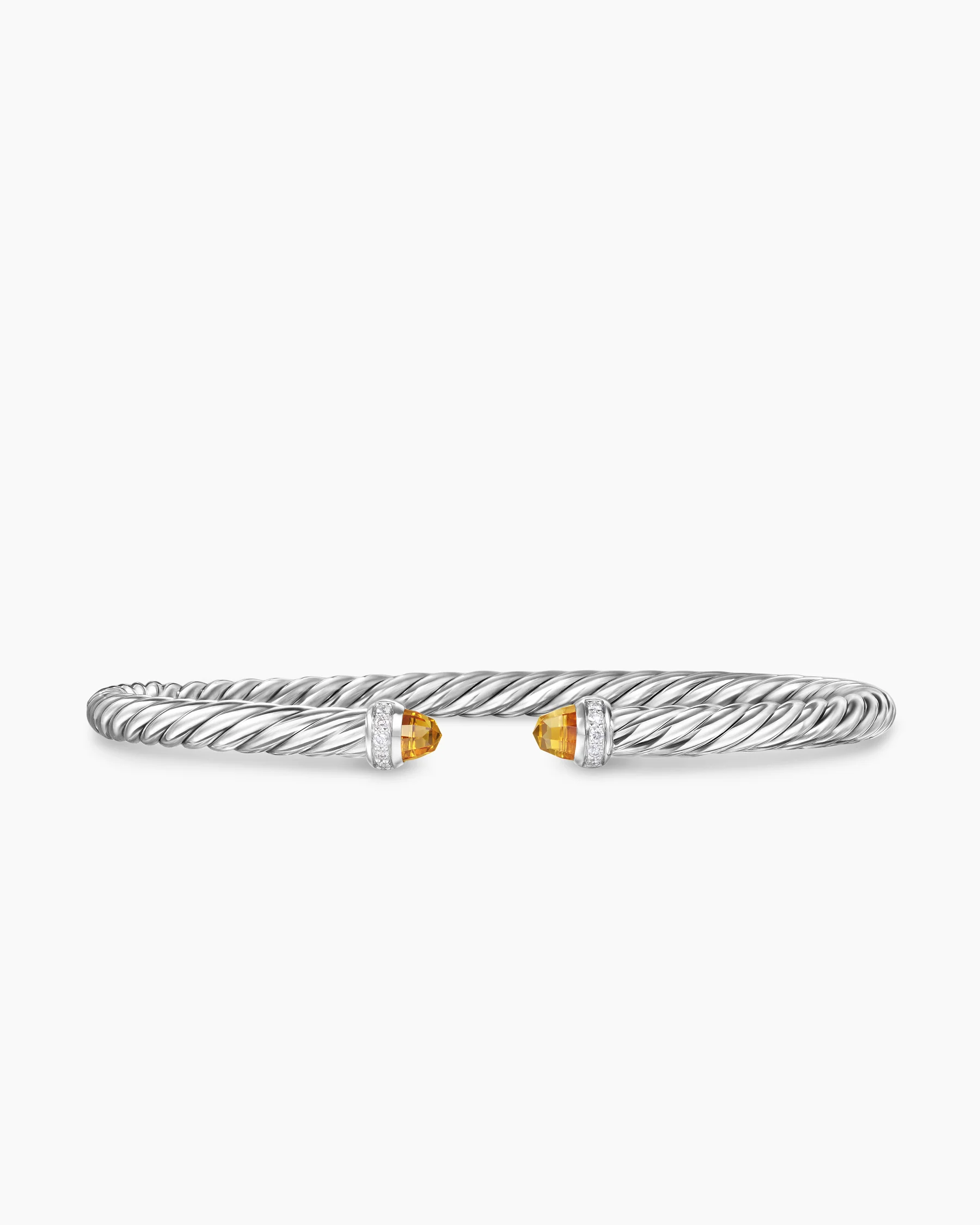 Cable Flex® Bracelet in Sterling Silver with Amethyst and Diamonds, 4mm 79 Cable Flex® Bracelet in Sterling Silver with Amethyst and Diamonds, 4mm