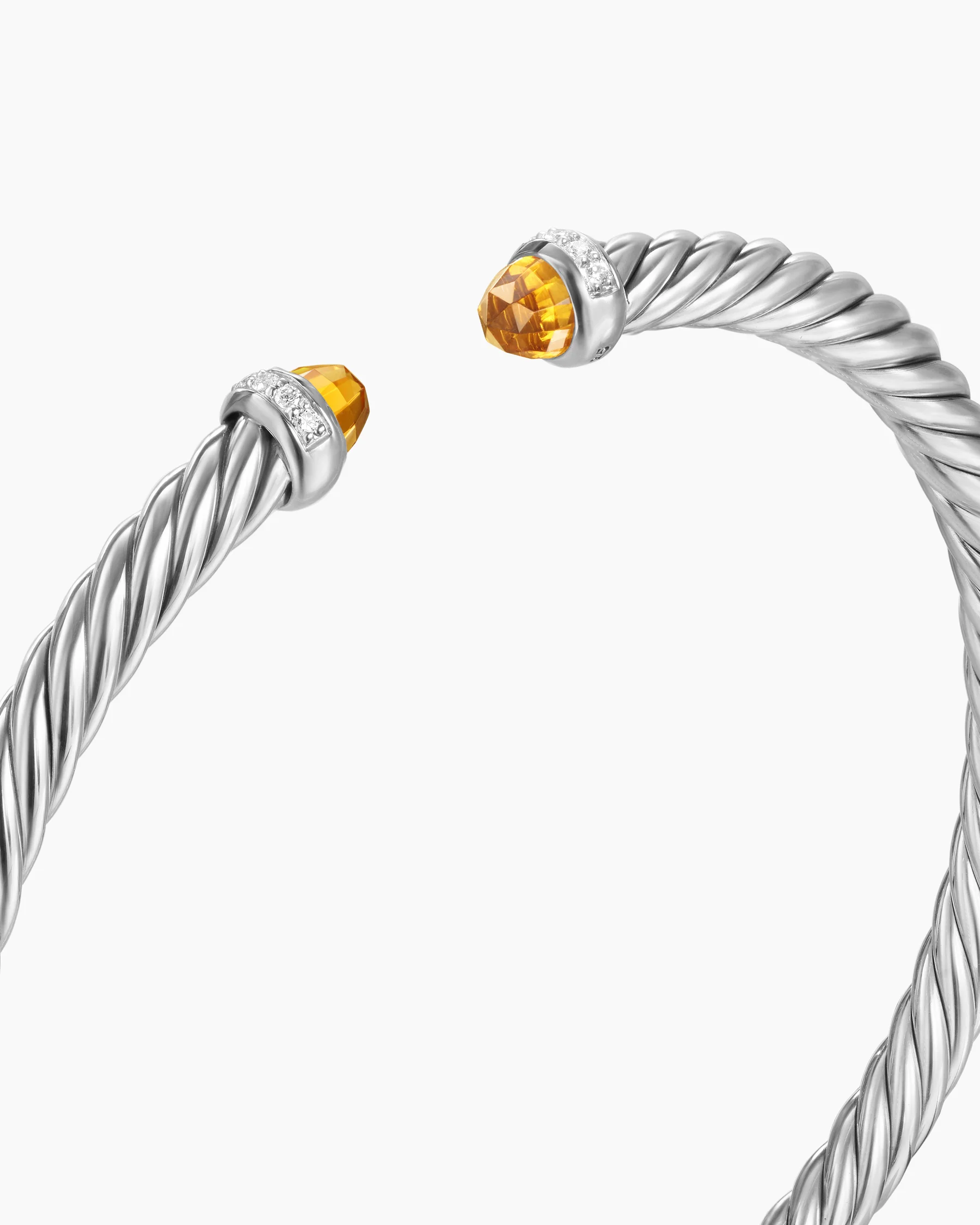 Cable Flex® Bracelet in Sterling Silver with Amethyst and Diamonds, 4mm 83 Cable Flex® Bracelet in Sterling Silver with Amethyst and Diamonds, 4mm