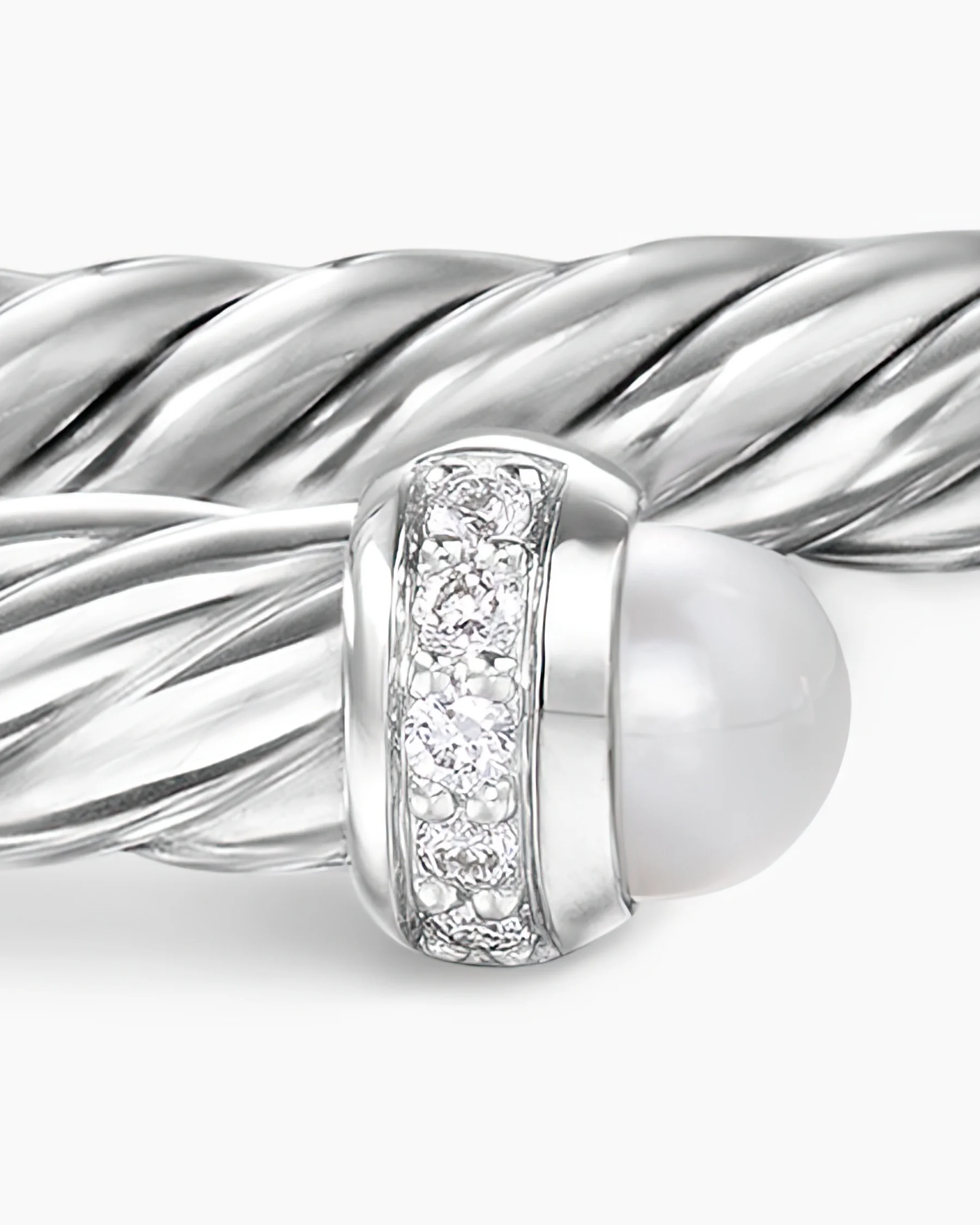 Cable Flex® Bracelet in Sterling Silver with Amethyst and Diamonds, 4mm 98 Cable Flex® Bracelet in Sterling Silver with Amethyst and Diamonds, 4mm