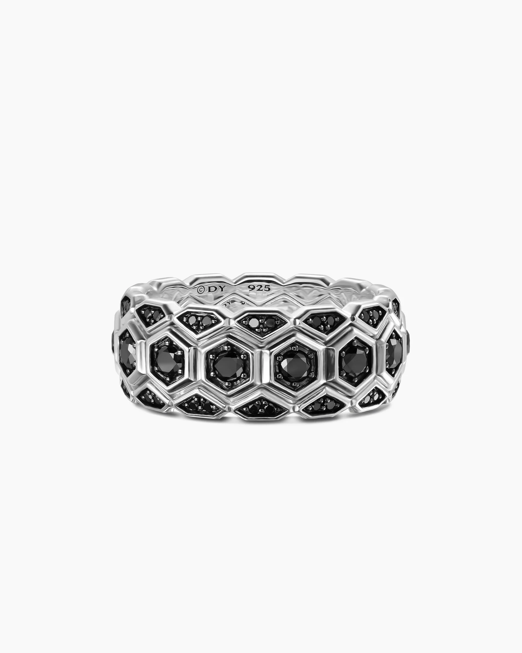 Hex Stack Ring in 18K Rose Gold with Cognac Diamonds, 9.3mm 84 Hex Stack Ring in 18K Rose Gold with Cognac Diamonds, 9.3mm