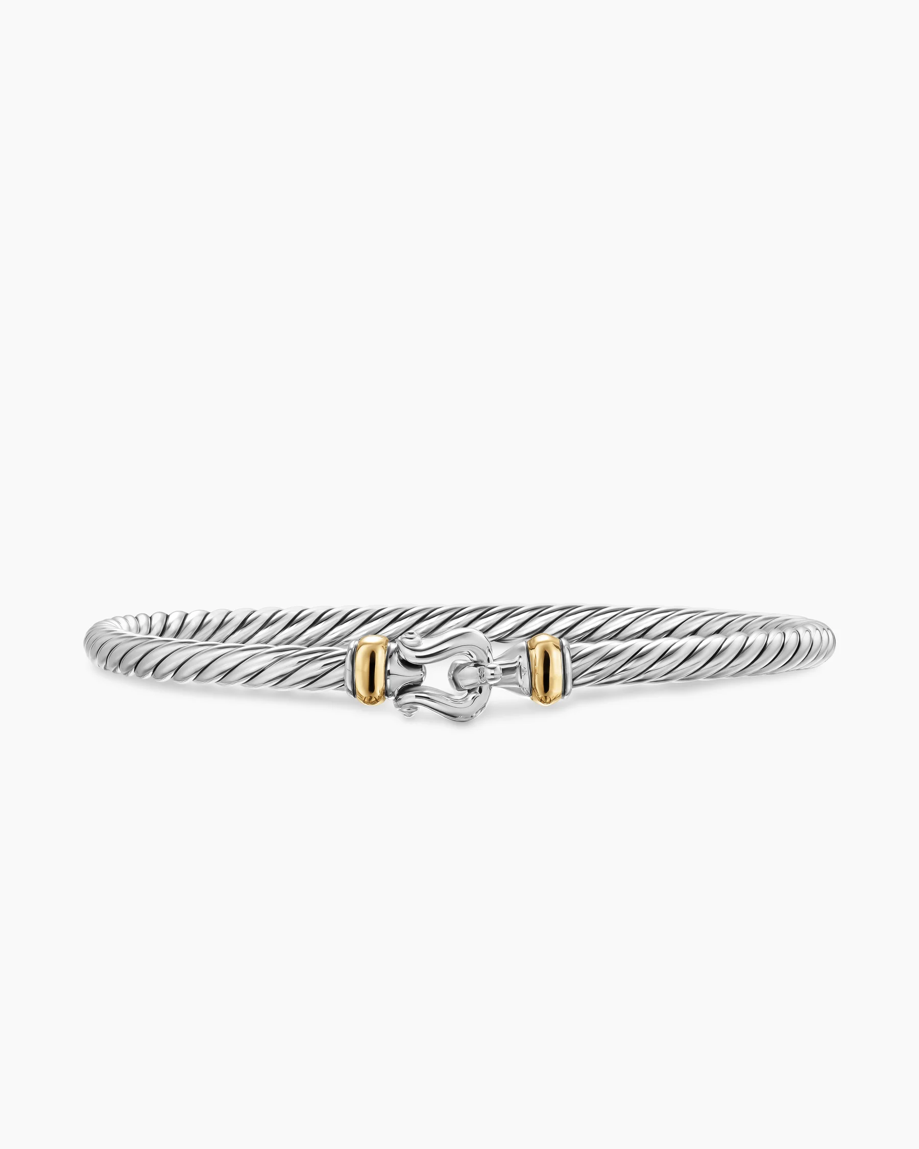 Cable Flex® Buckle Bracelet in Sterling Silver with 14K Yellow Gold, 4mm 226 Cable Flex® Buckle Bracelet in Sterling Silver with 14K Yellow Gold, 4mm