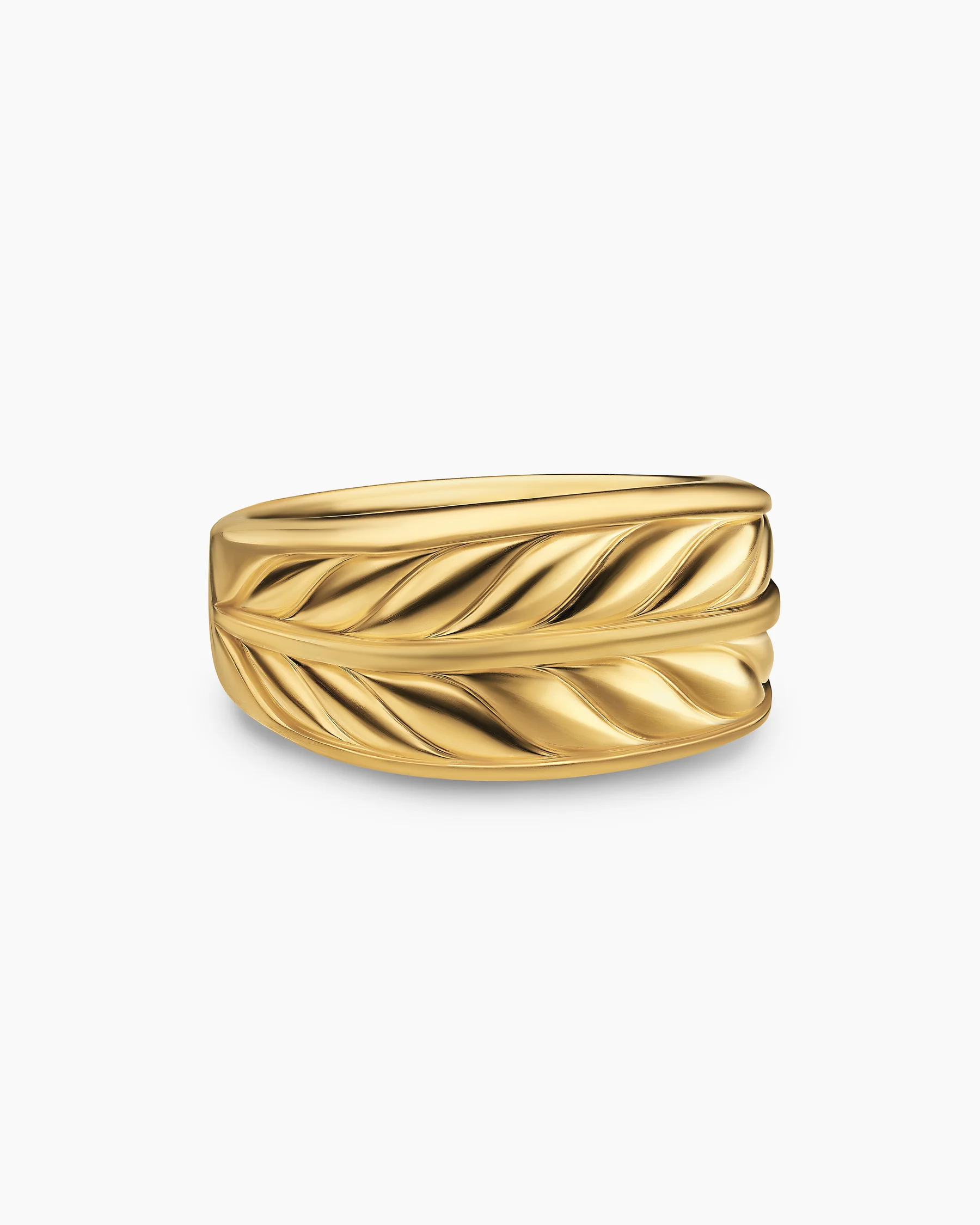 Chevron Three Sided Signet Ring in Sterling Silver, 12.5mm
