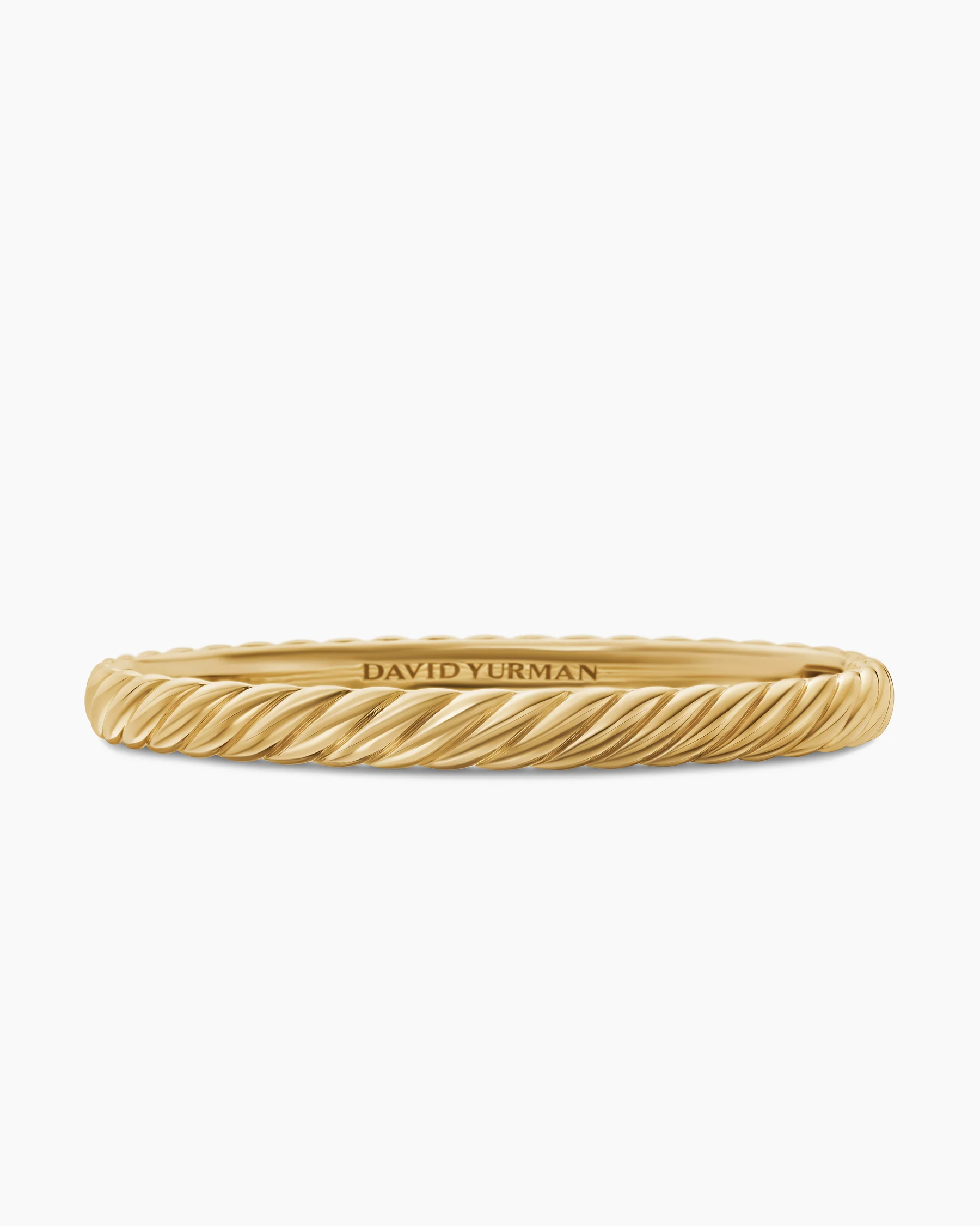 Sculpted Cable Bangle Bracelet in 18K Rose Gold, 6.2mm