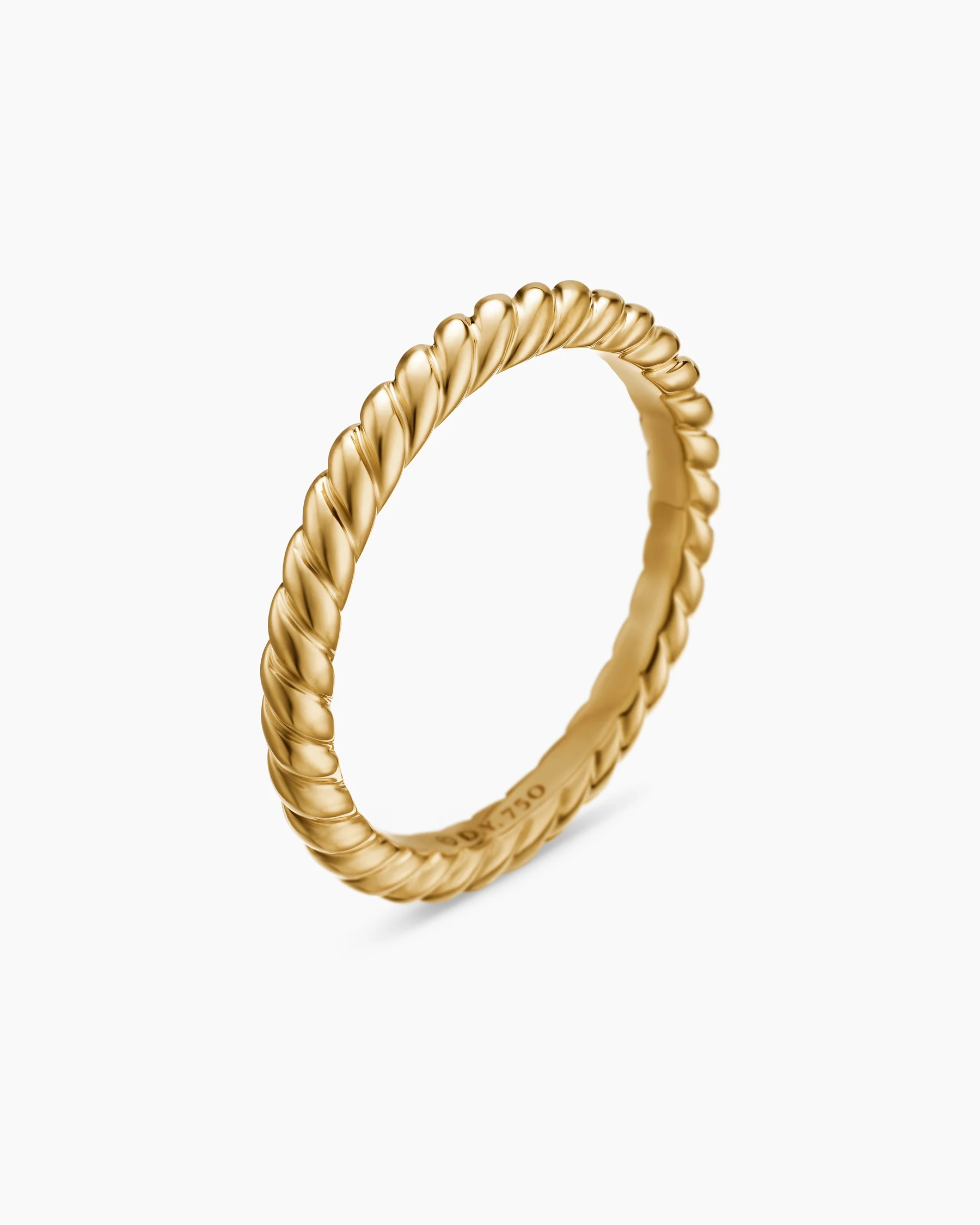 DY Cable Band Ring in 18K Yellow Gold, 2.45mm 17 DY Cable Band Ring in 18K Yellow Gold, 2.45mm