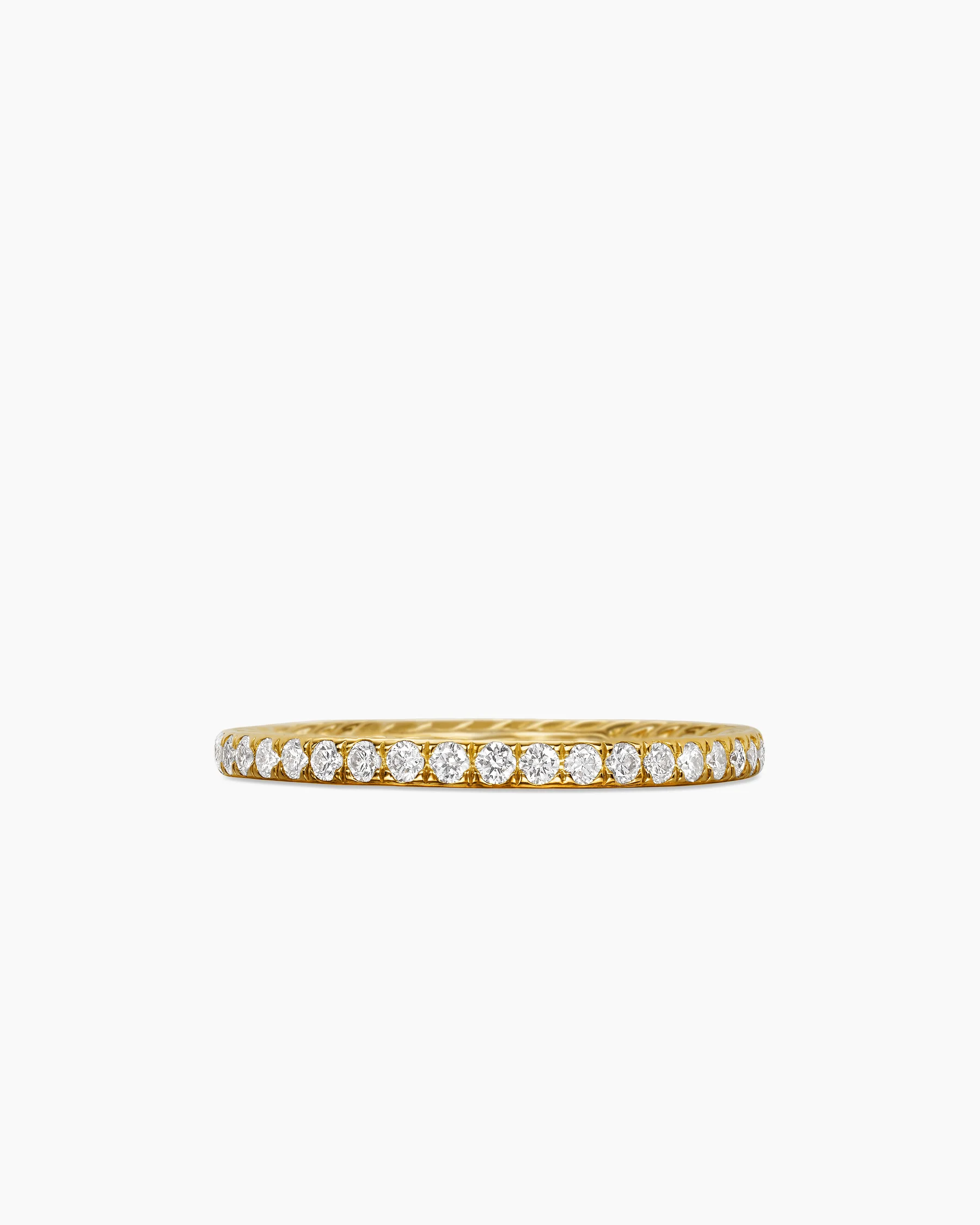 DY Eden Band Ring in 18K Rose Gold with Pavé Cognac Diamonds, 1.85mm