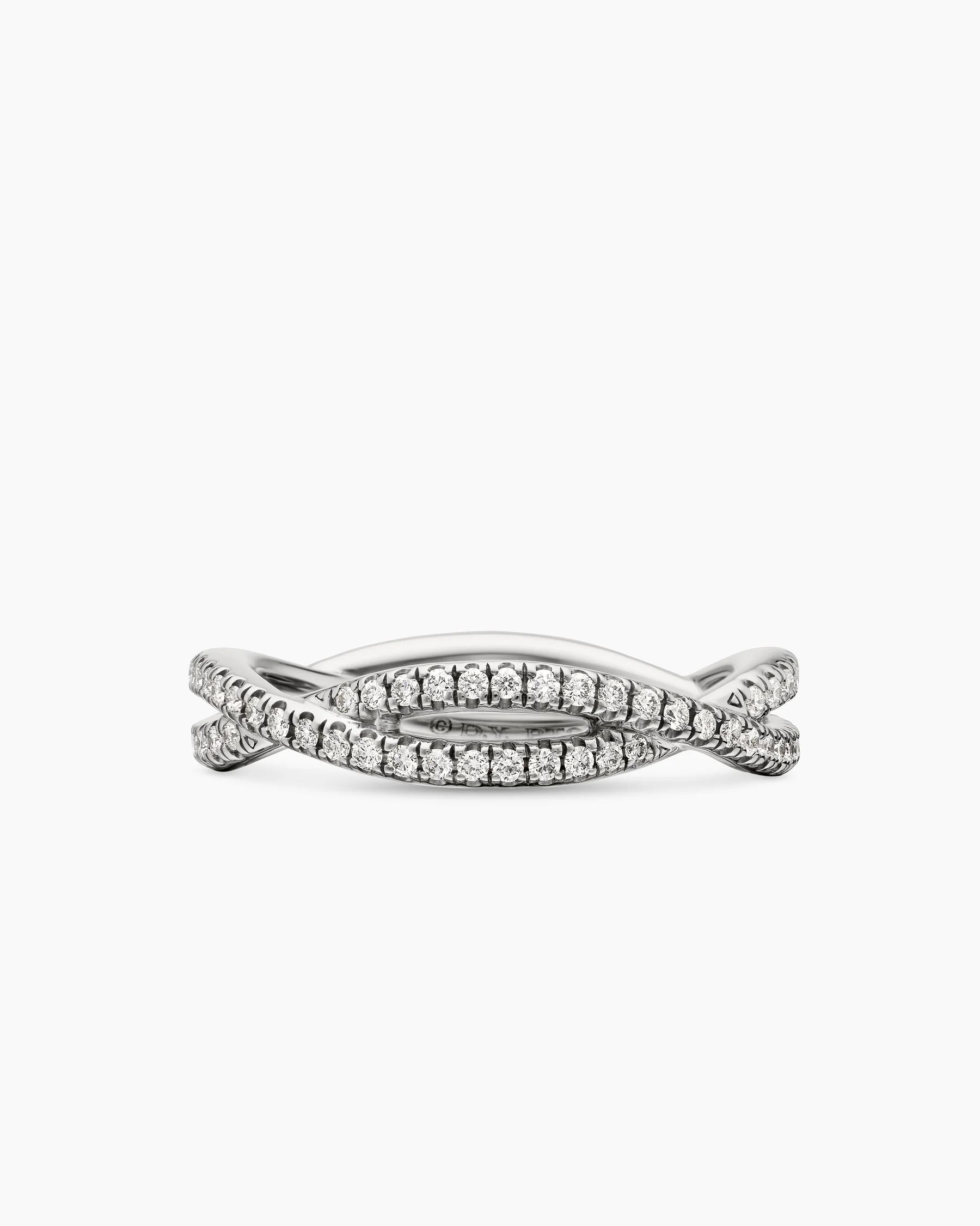 DY Infinity Band Ring in Platinum with Diamonds, 4.18mm