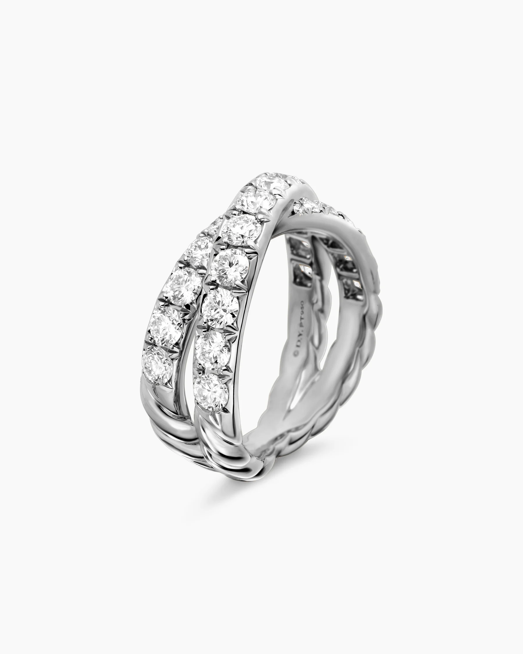DY Crossover® Band Ring in 18K Yellow Gold with Diamonds, 8mm 11 DY Crossover® Band Ring in 18K Yellow Gold with Diamonds, 8mm